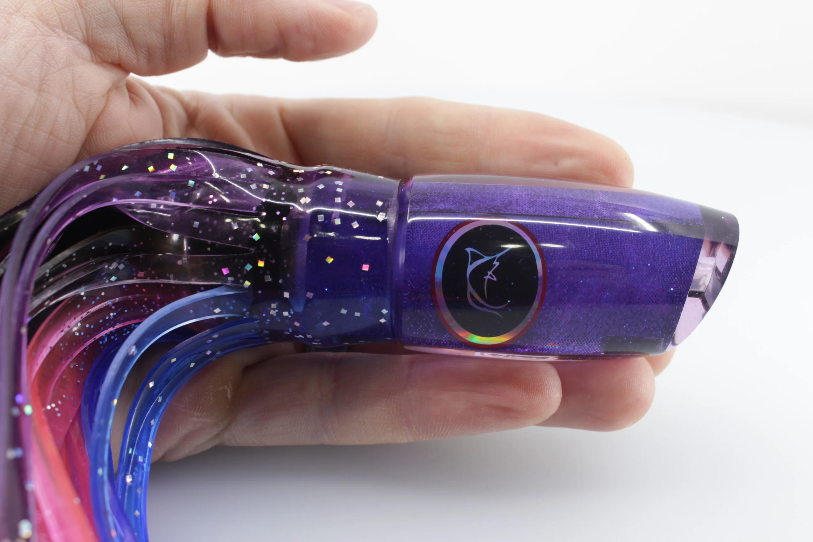 Bonze Lures Purple Rainbow Black Eyes Underbelly 10" 8oz Purple-Blue-Black-Pink - Image 4