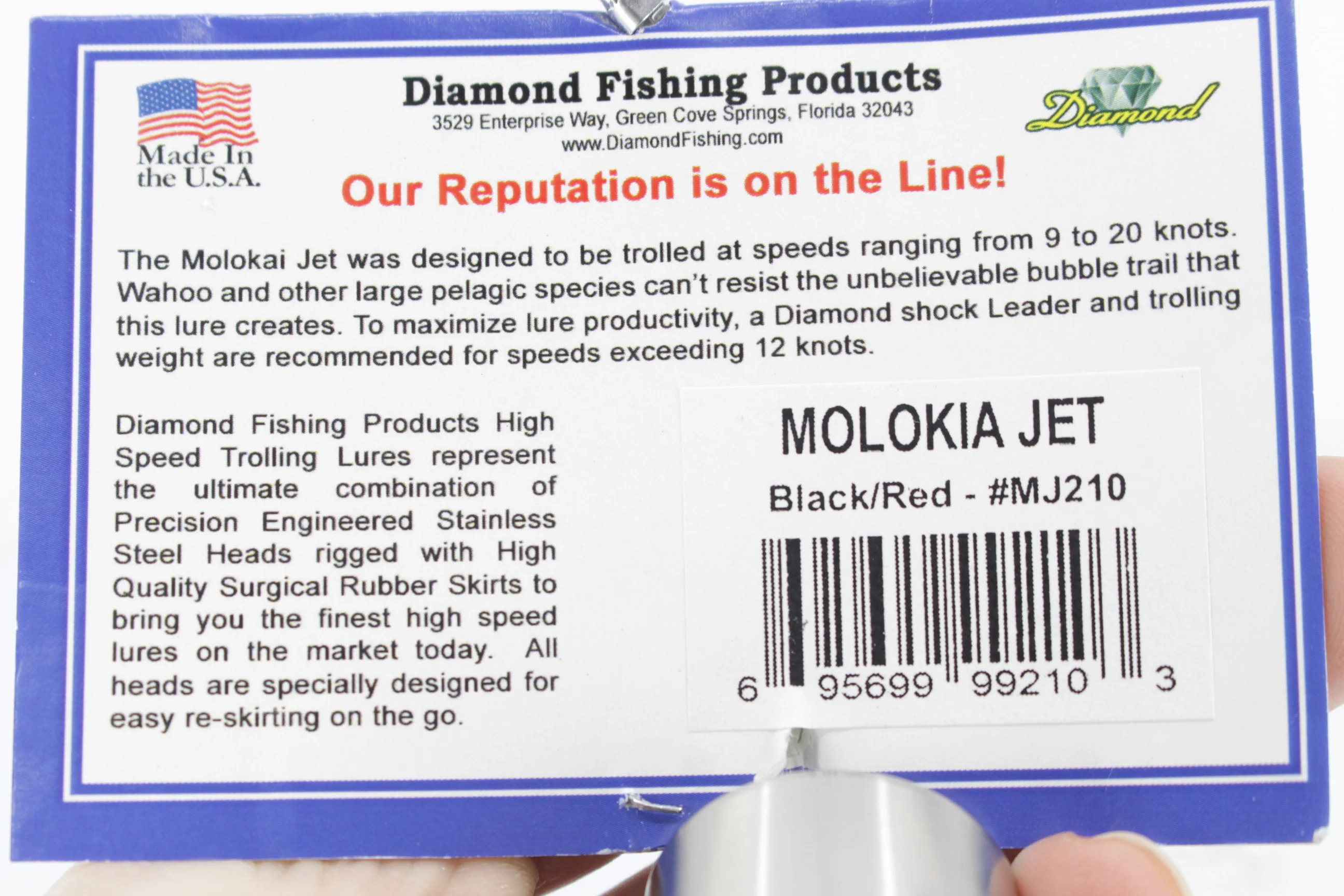 Diamond Fishing Chrome Hi-Speed Molokai Jet 10" 19oz Skirted Black-Red - Image 8