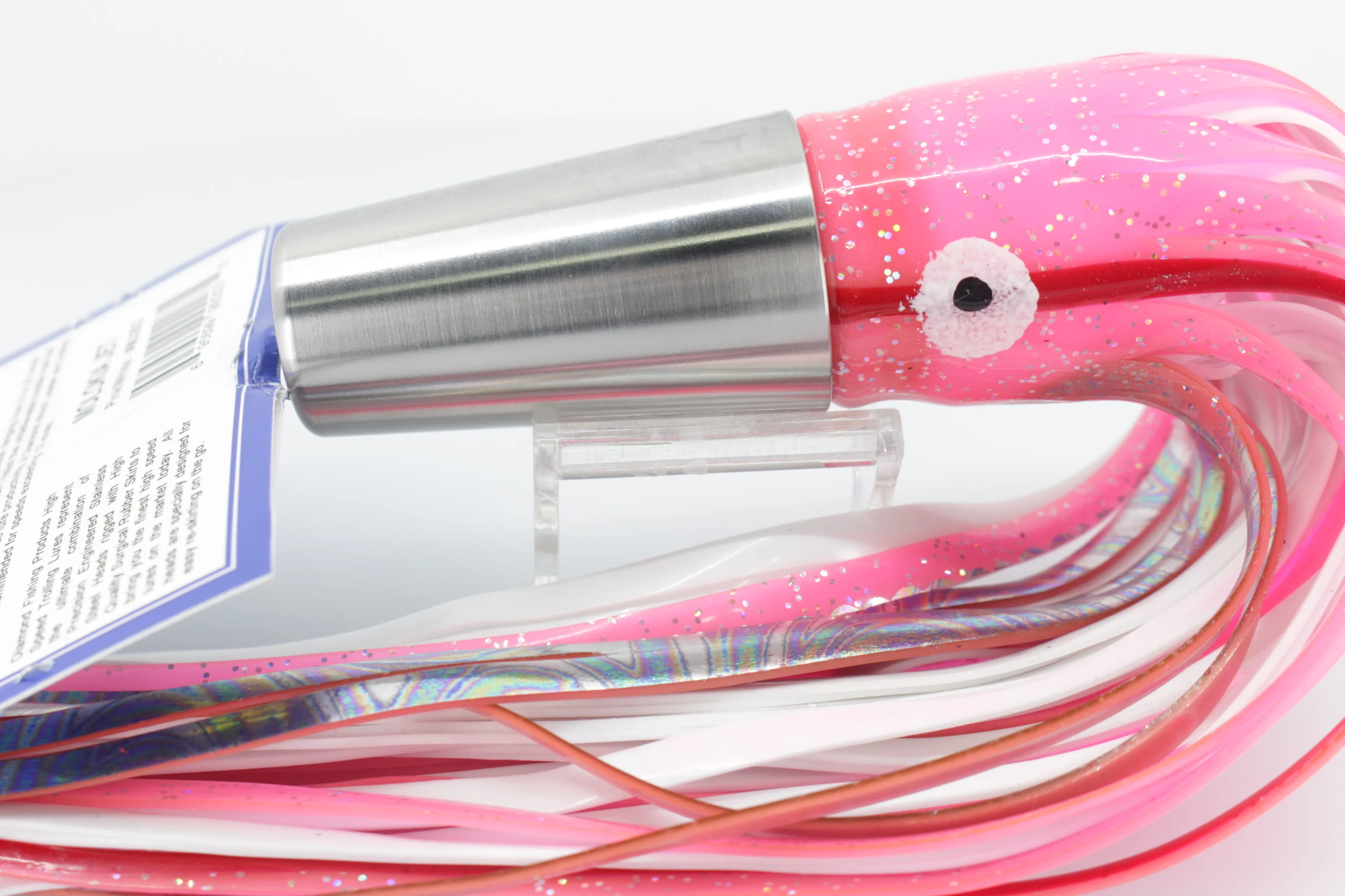 Diamond Fishing Chrome Hi-Speed Molokai Jet 10" 19oz Skirted Pink-White - Image 6