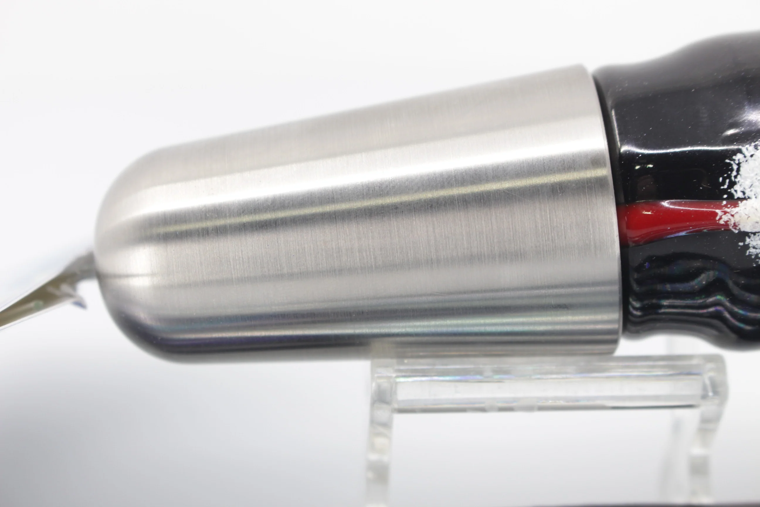 Diamond Fishing Chrome Hi-Speed Zebra Candy Bullet 10" 20oz Skirted Black-Purple - Image 3