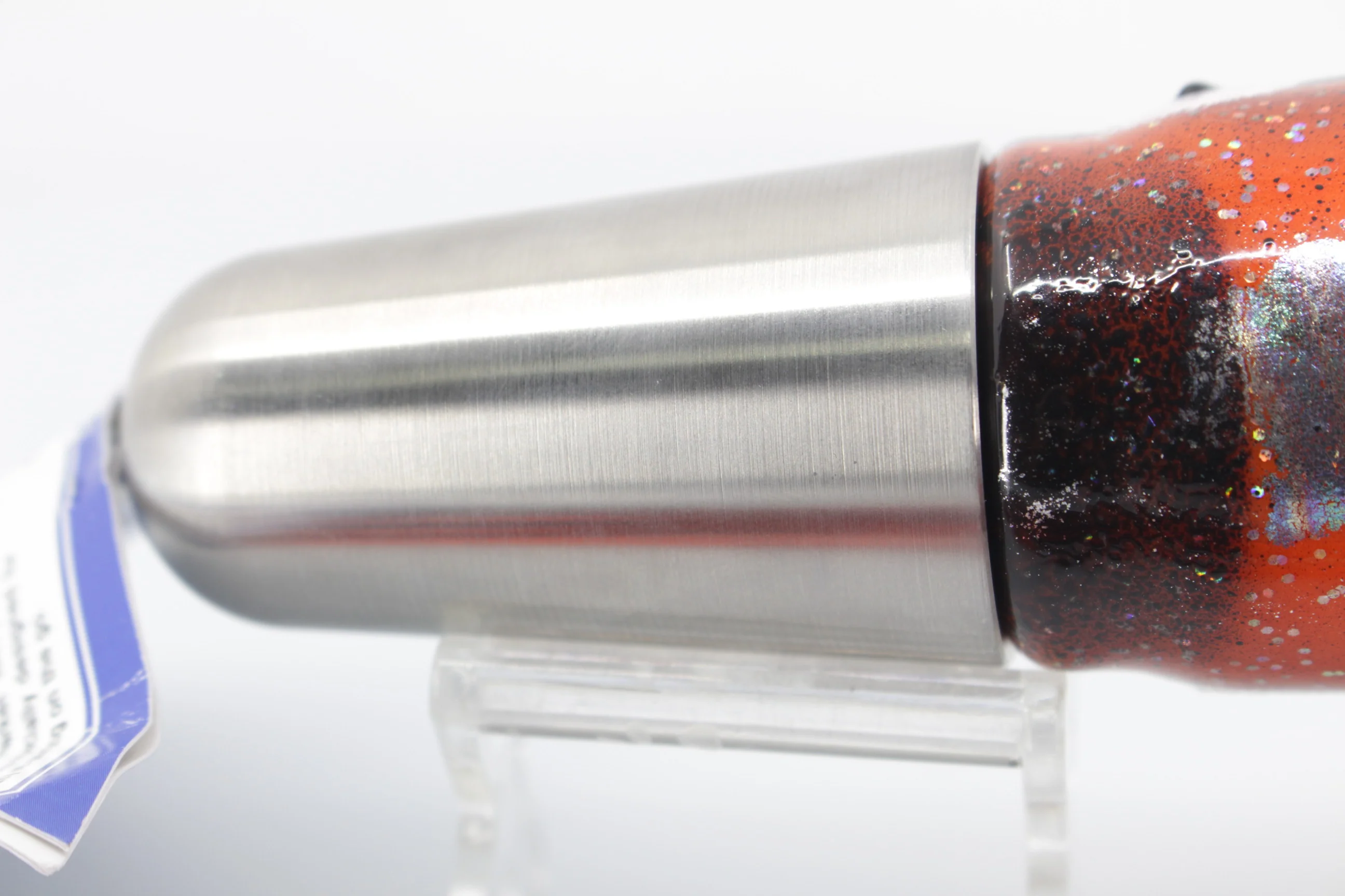 Diamond Fishing Chrome Hi-Speed Zebra Candy Bullet 10" 20oz Skirted Orange-Black - Image 7