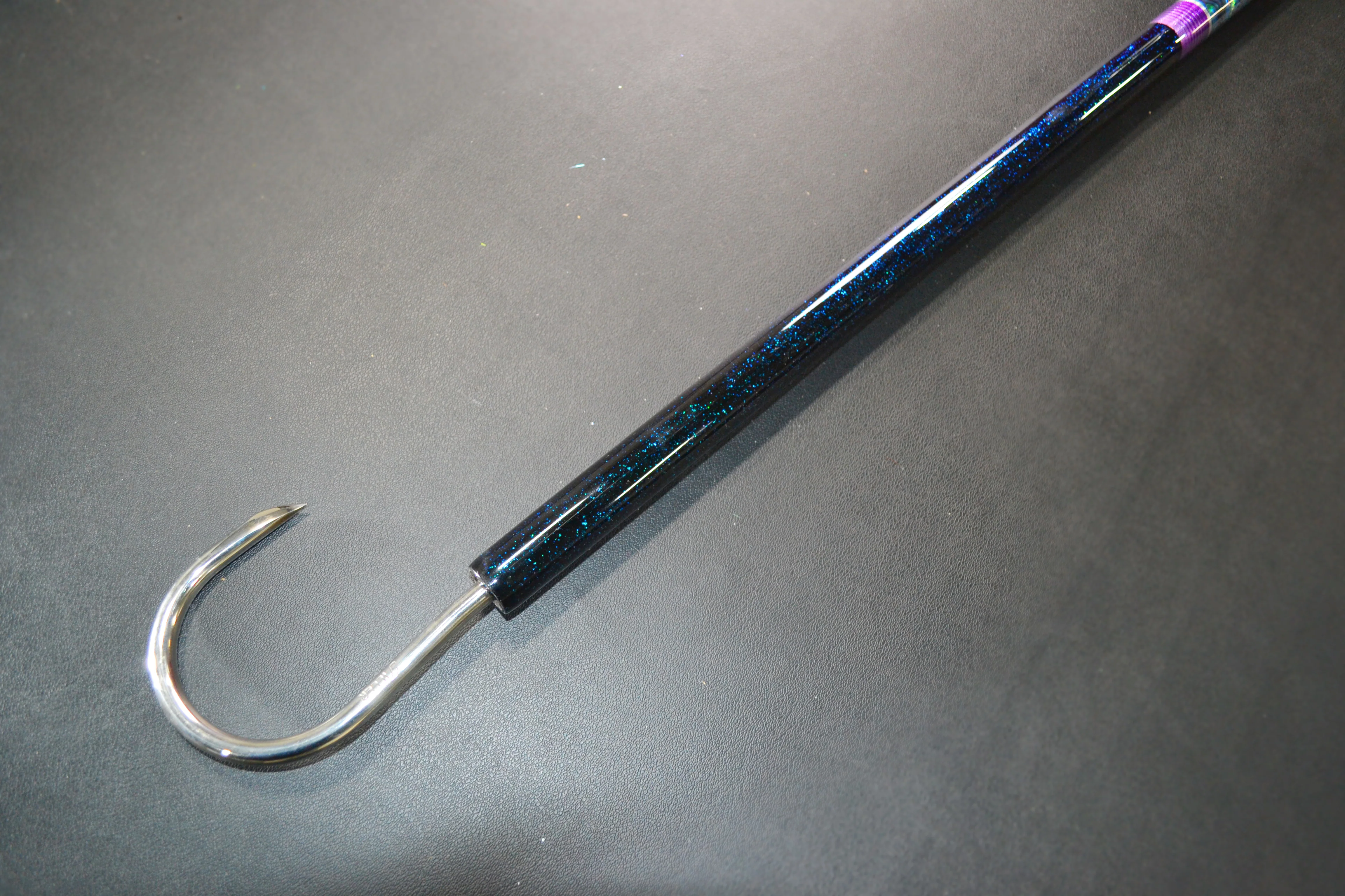 Grander Marlin Tackle Custom Purple-Paua Shell-Black Tiller 8' Flyer Gaffs - Image 7