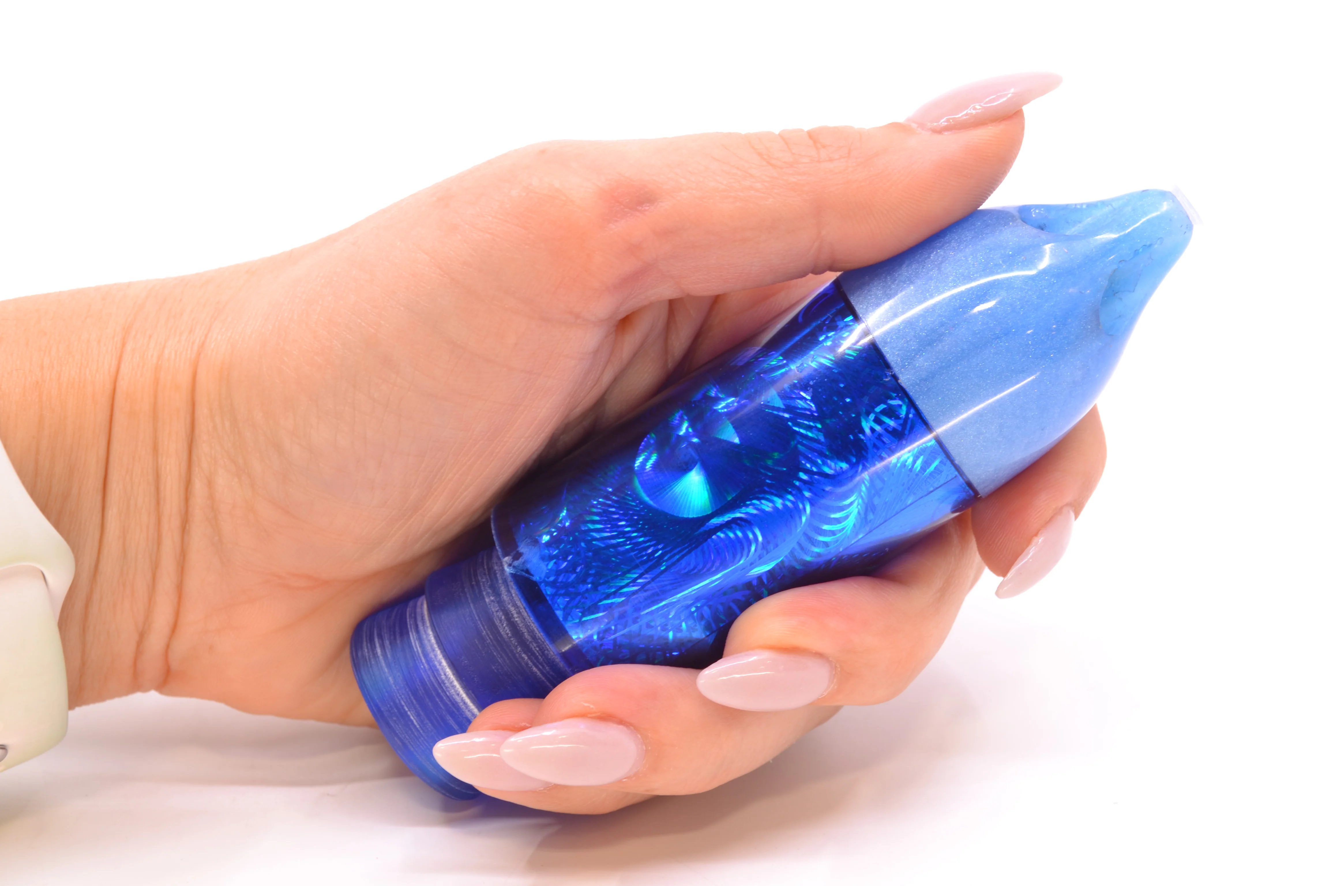 Jackpot Lures Blue Pearl Nose Rainbow Swirl 4-Hole Big Blue 12" 12oz - Image 6