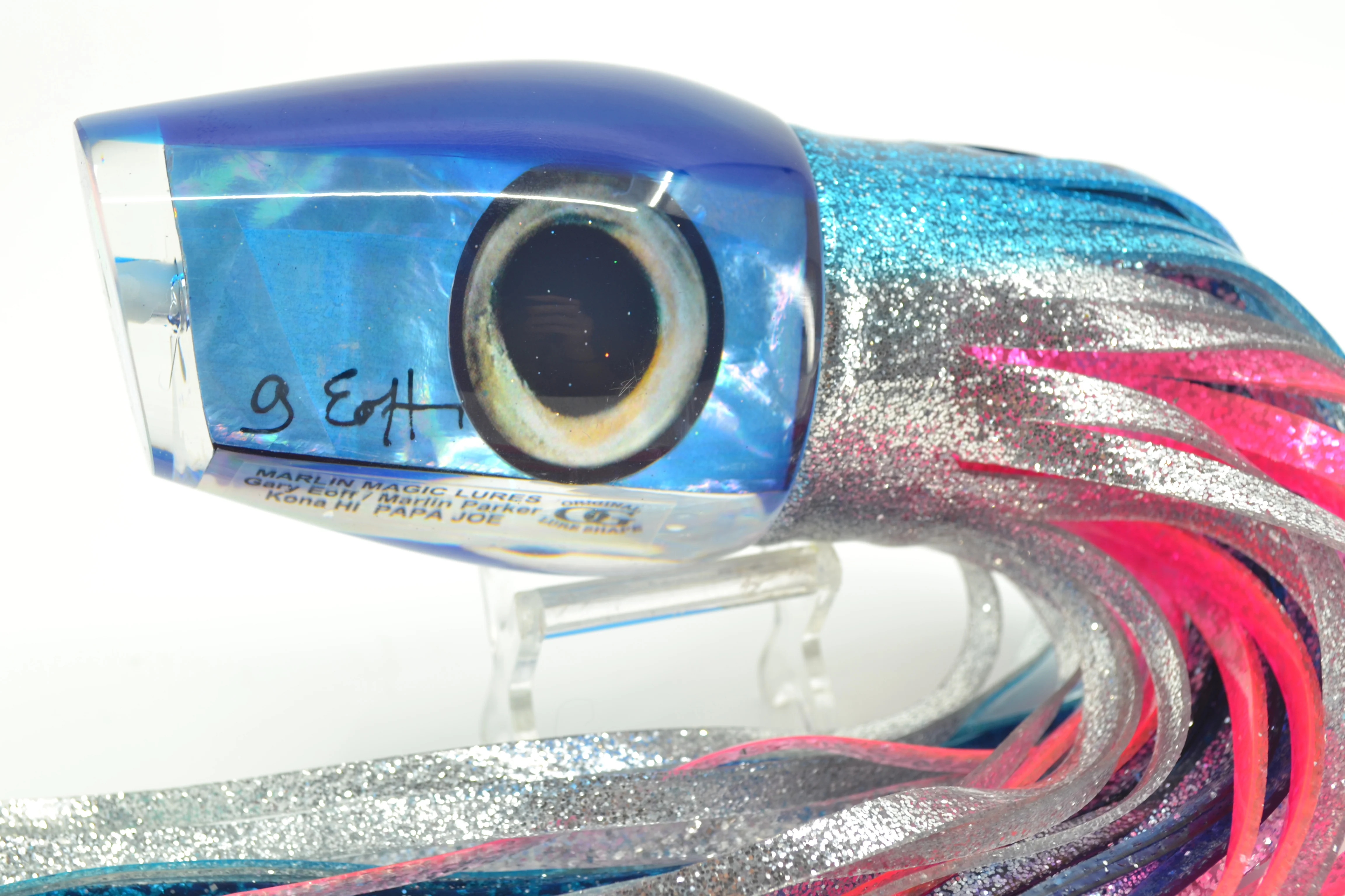 Marlin Magic Blue MOP Blue Back Taxi Eyes Papa Joe 16" 19oz Skirted Blue-Silver-Pink - Image 3