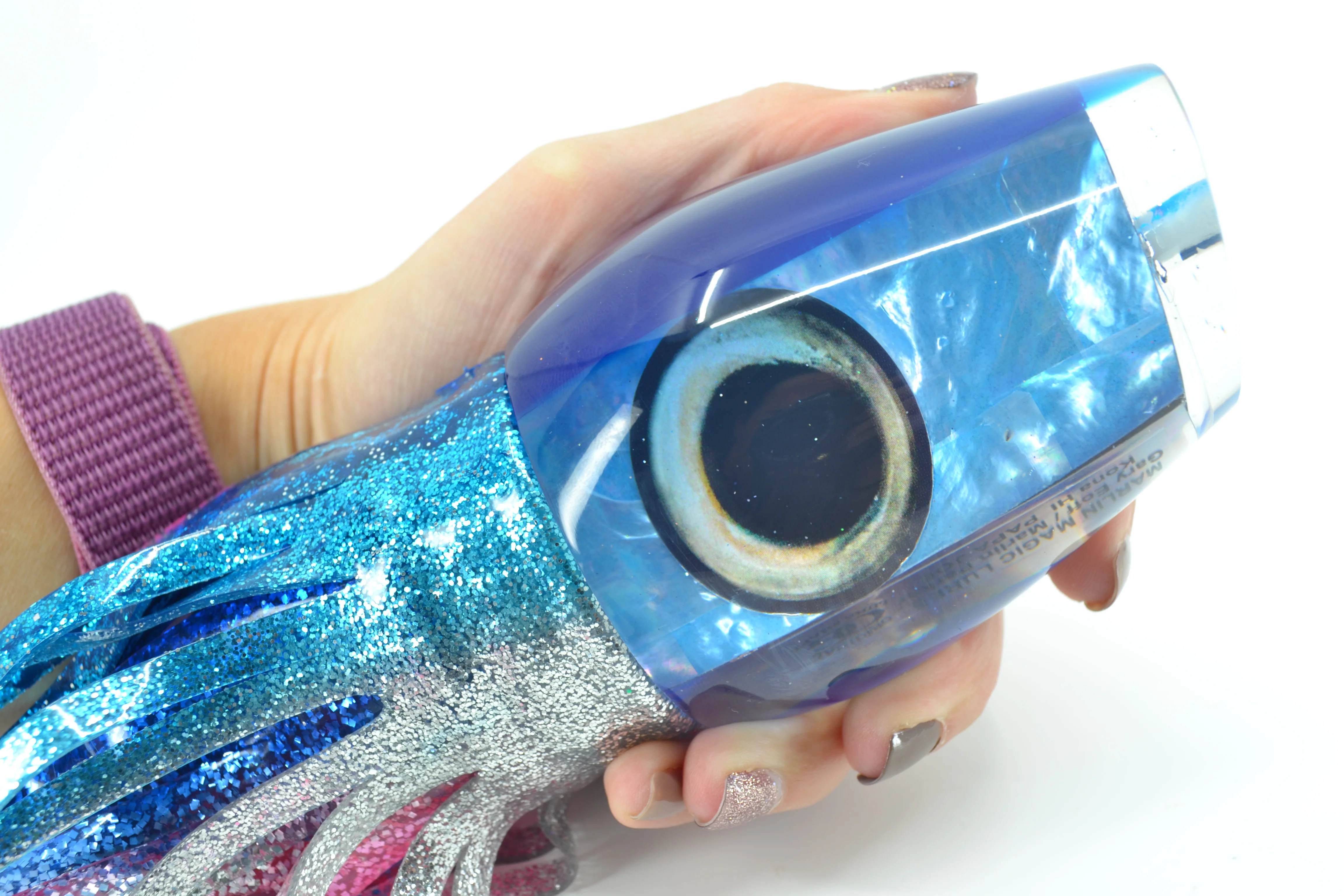 Marlin Magic Blue MOP Blue Back Taxi Eyes Papa Joe 16" 19oz Skirted Blue-Silver-Pink - Image 7