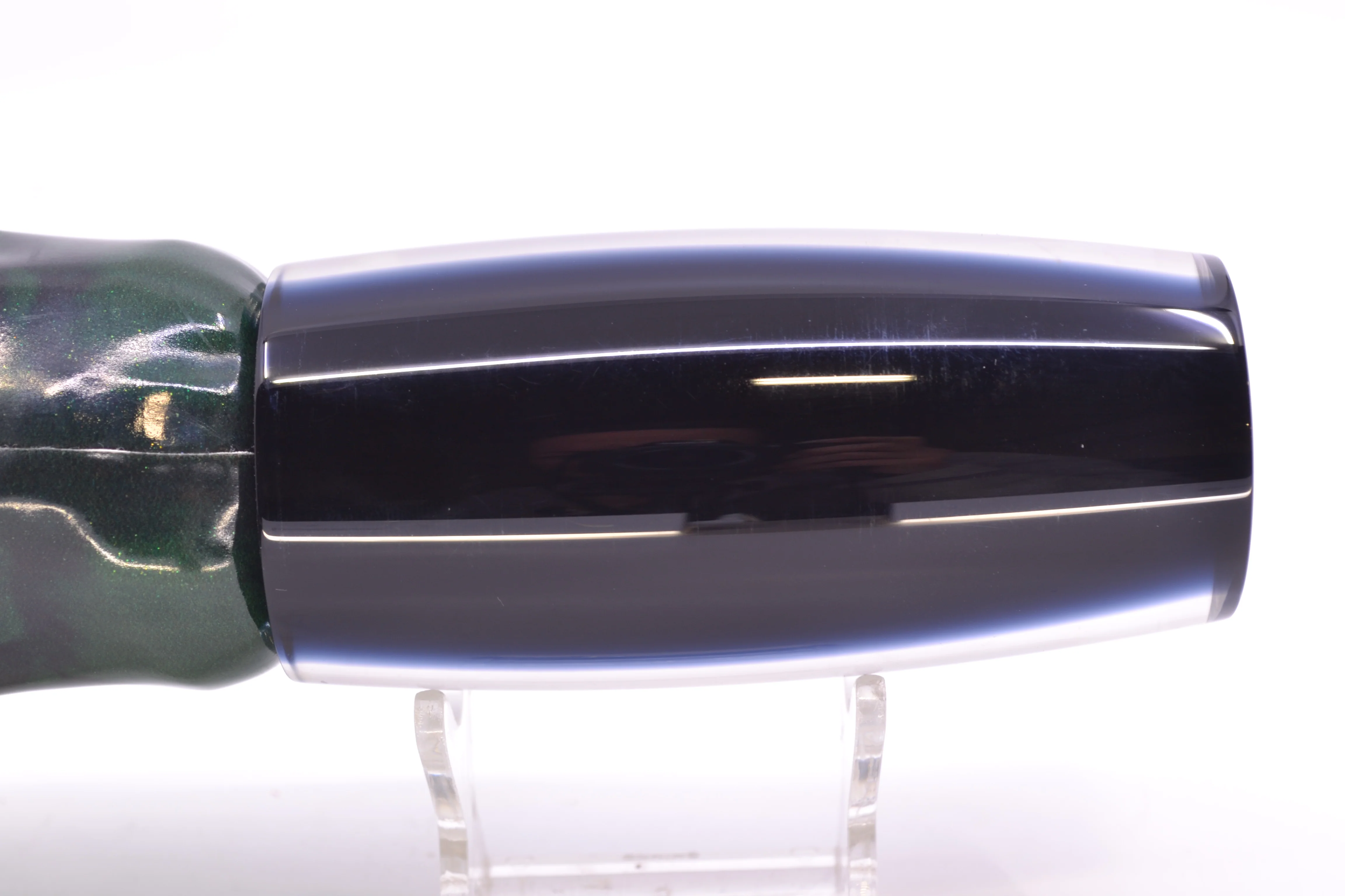 Moyes Lures Black Pearl Black Back Taxi Eyes XL Shotgun 14" 11oz FT Vinyl Green Tiger - Image 5