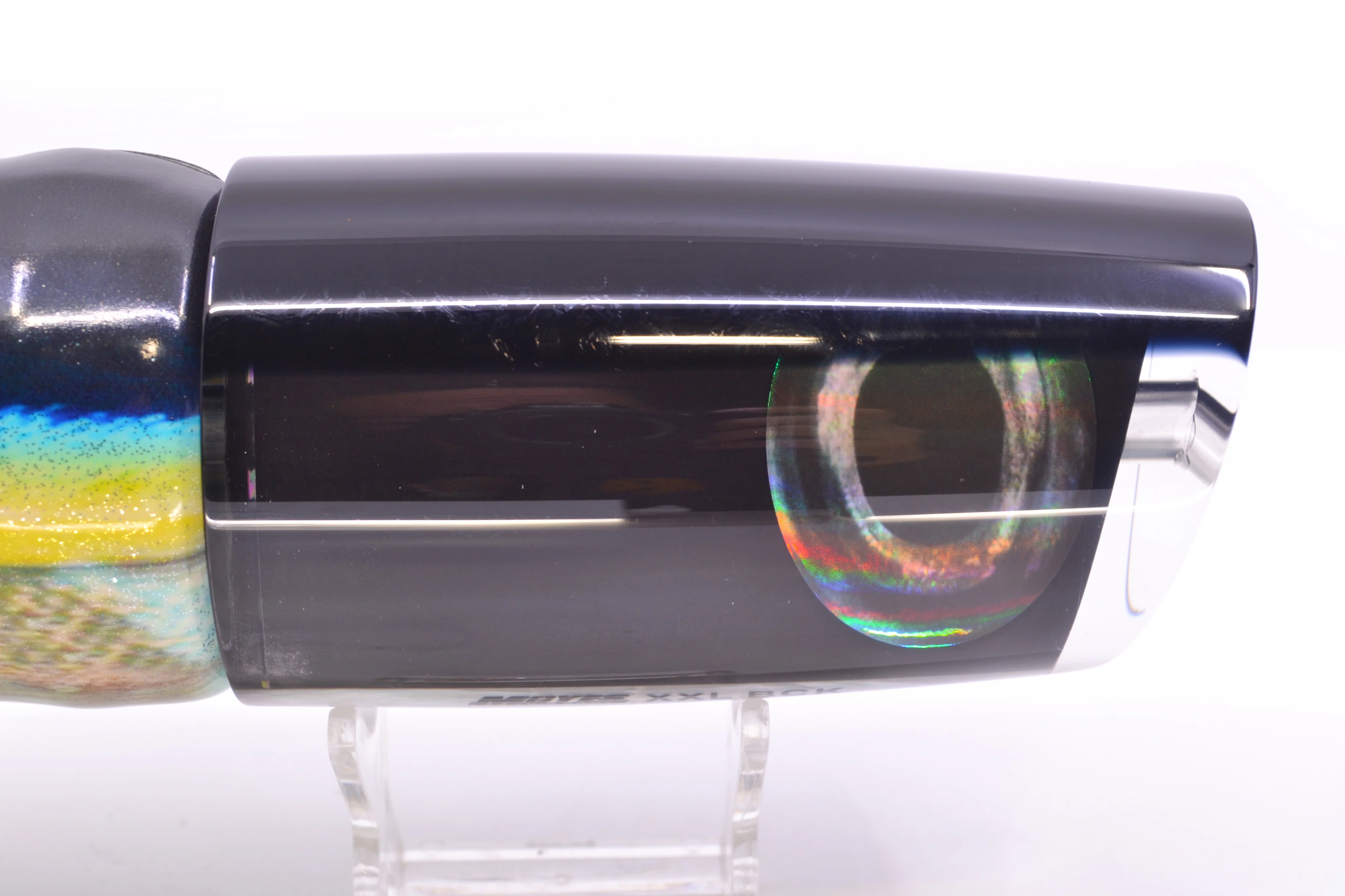 Moyes Lures Black Pearl Black Back Taxi Eyes XXL B.C.K. Teaser 18oz FT Vinyl - Image 4