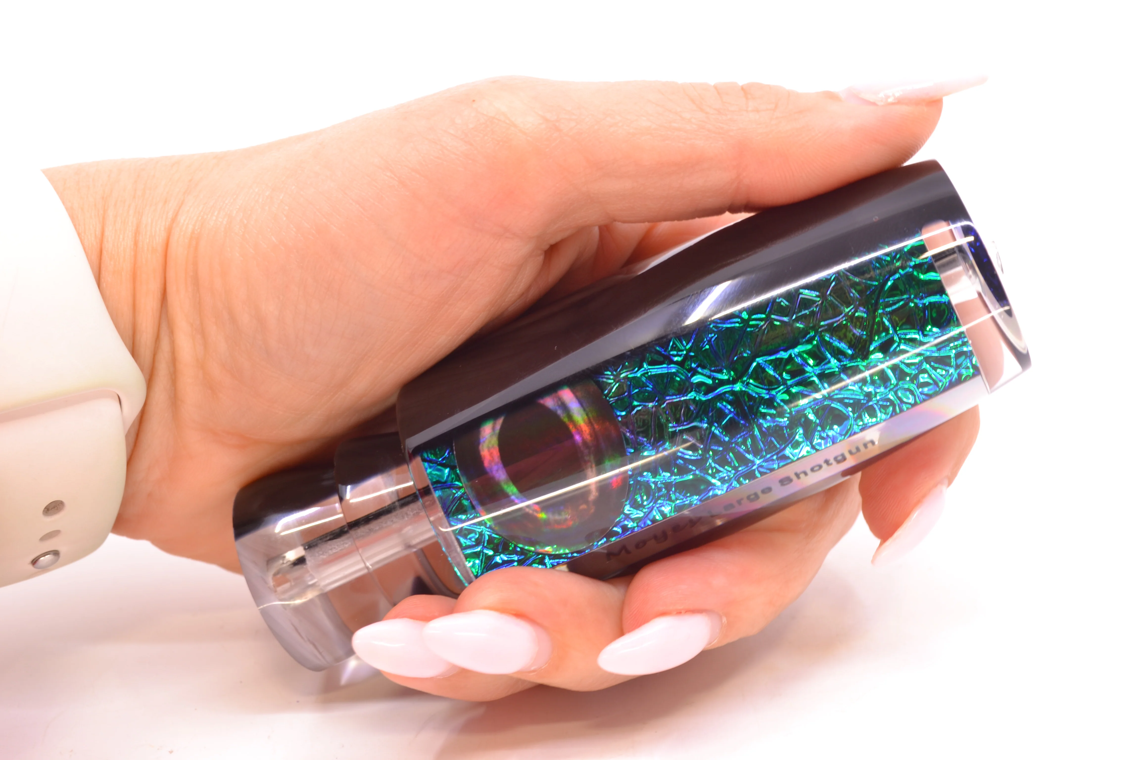 Moyes Lures Blue-Green Oil Slick Black Back Taxi Eyes Large Shotgun 12" 4.7oz - Image 6