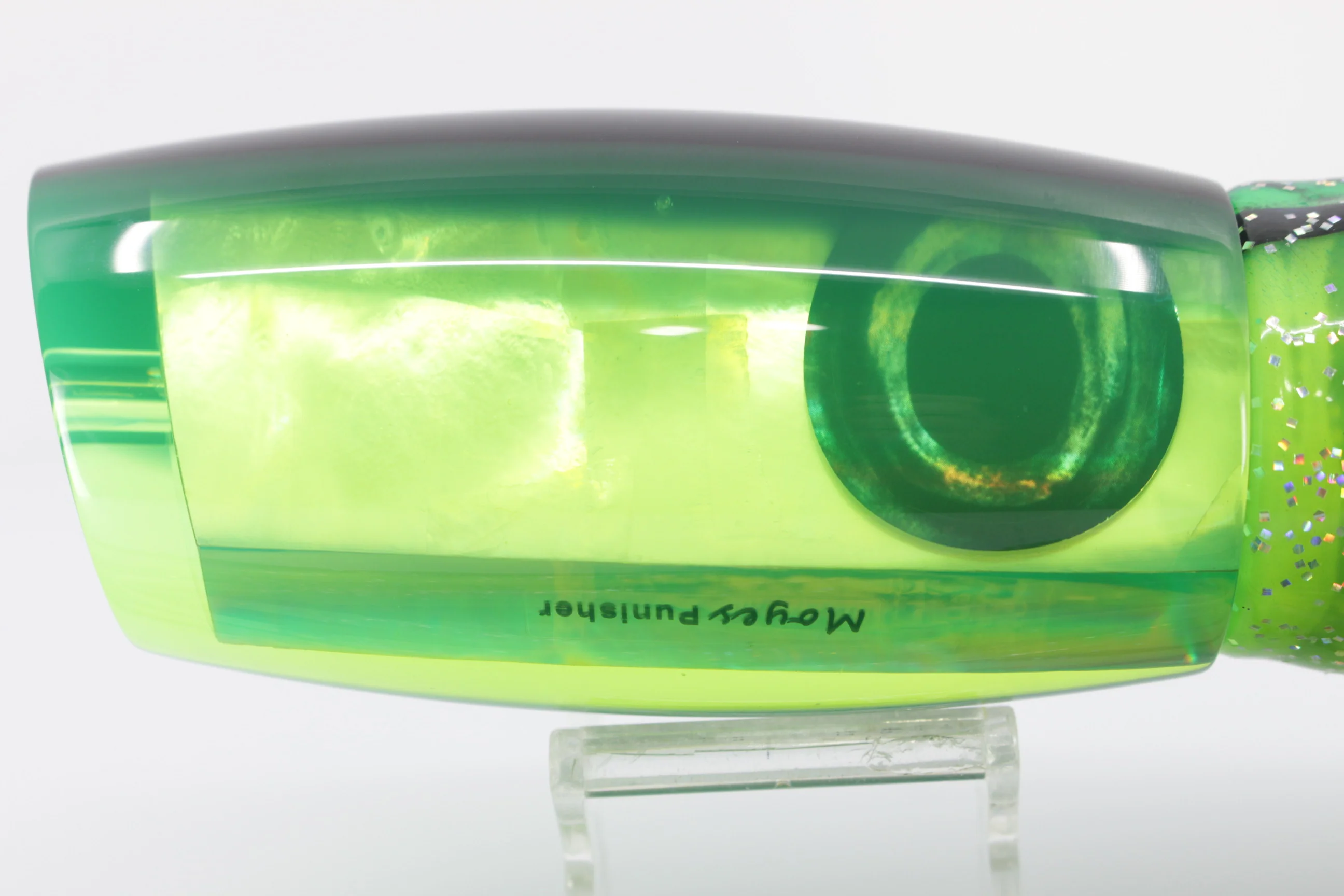 Moyes Lures Chartreuse MOP Black Back Punisher 16" 20.2oz Skirted - Image 10