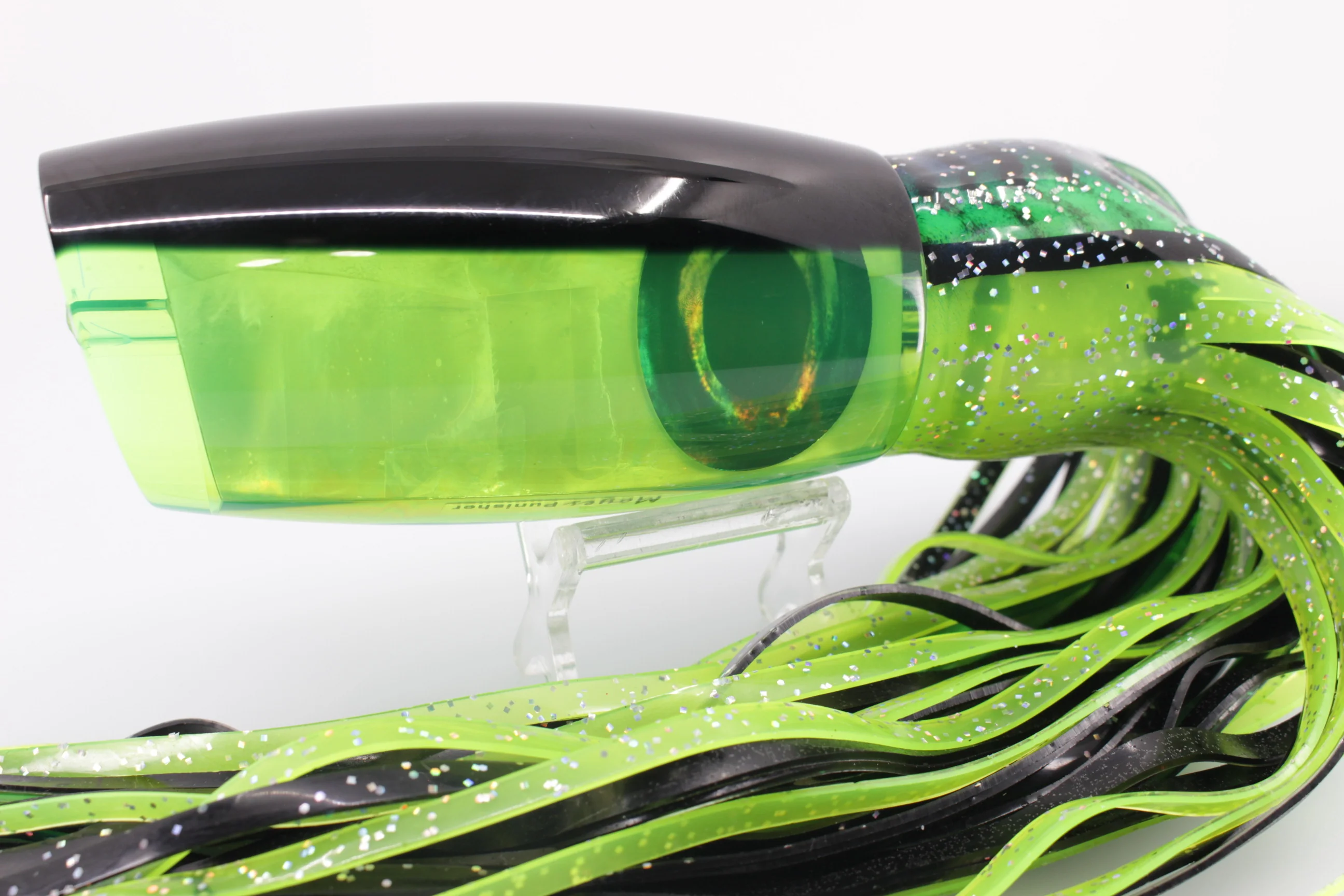 Moyes Lures Chartreuse MOP Black Back Punisher 16" 20.2oz Skirted - Image 7