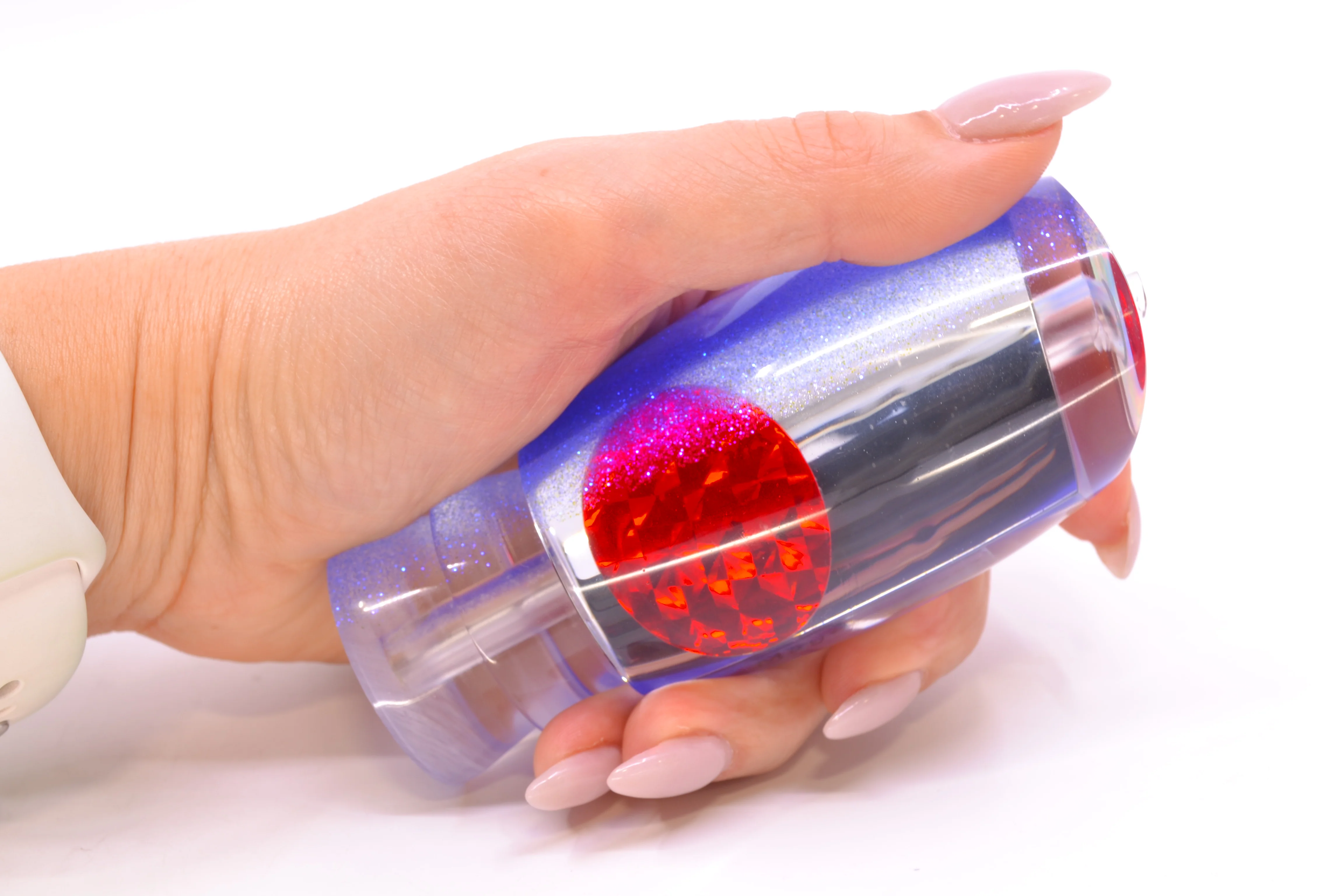 Moyes Lures Clear Mirrored Blue Glitter Back Red Eyes Large Argus 14" 6.5oz - Image 6