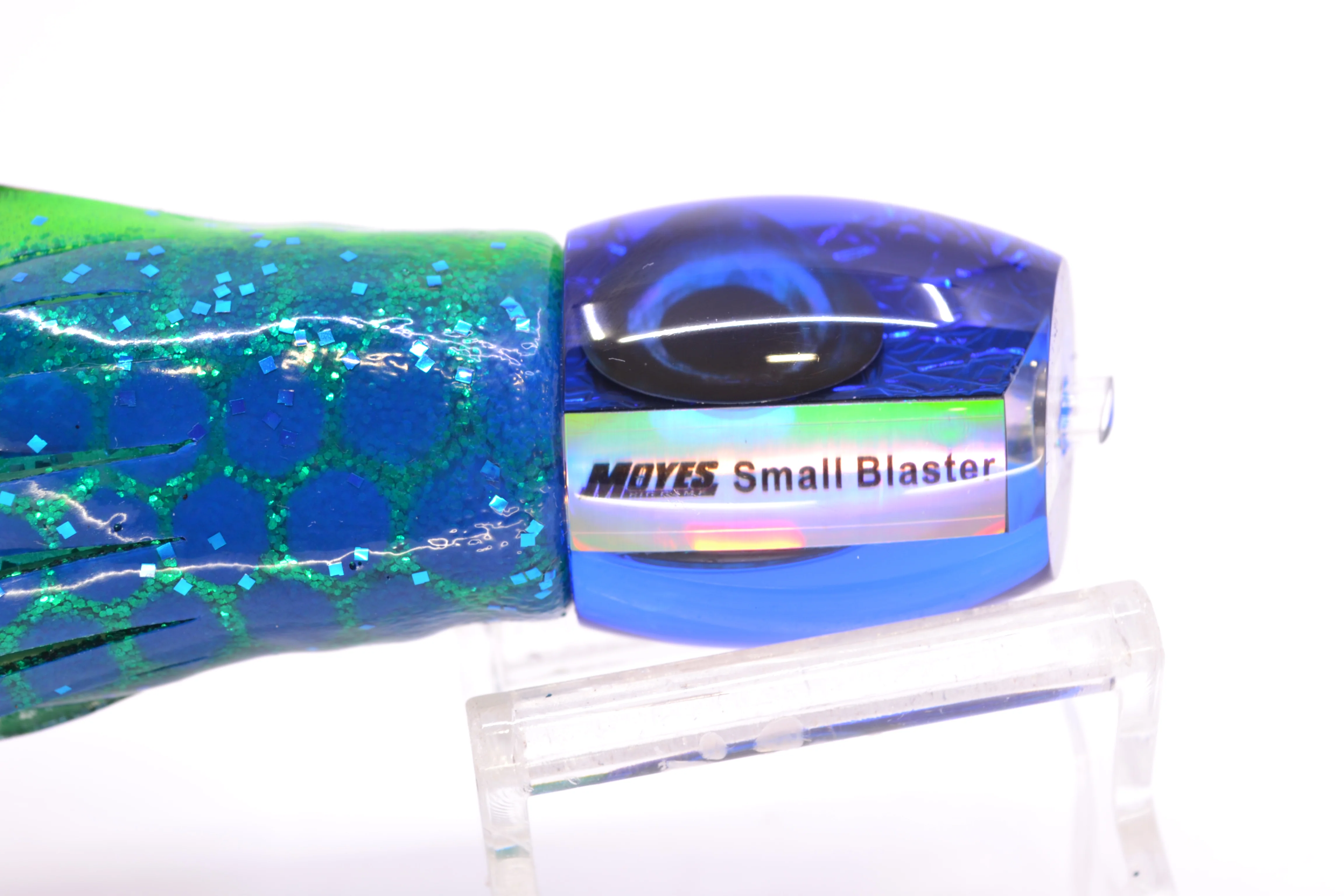 Moyes Lures Green-Blue Oil Slick Blue Back Taxi Eyes NEW Small Blaster 9" 4.5oz Skirted - Image 4