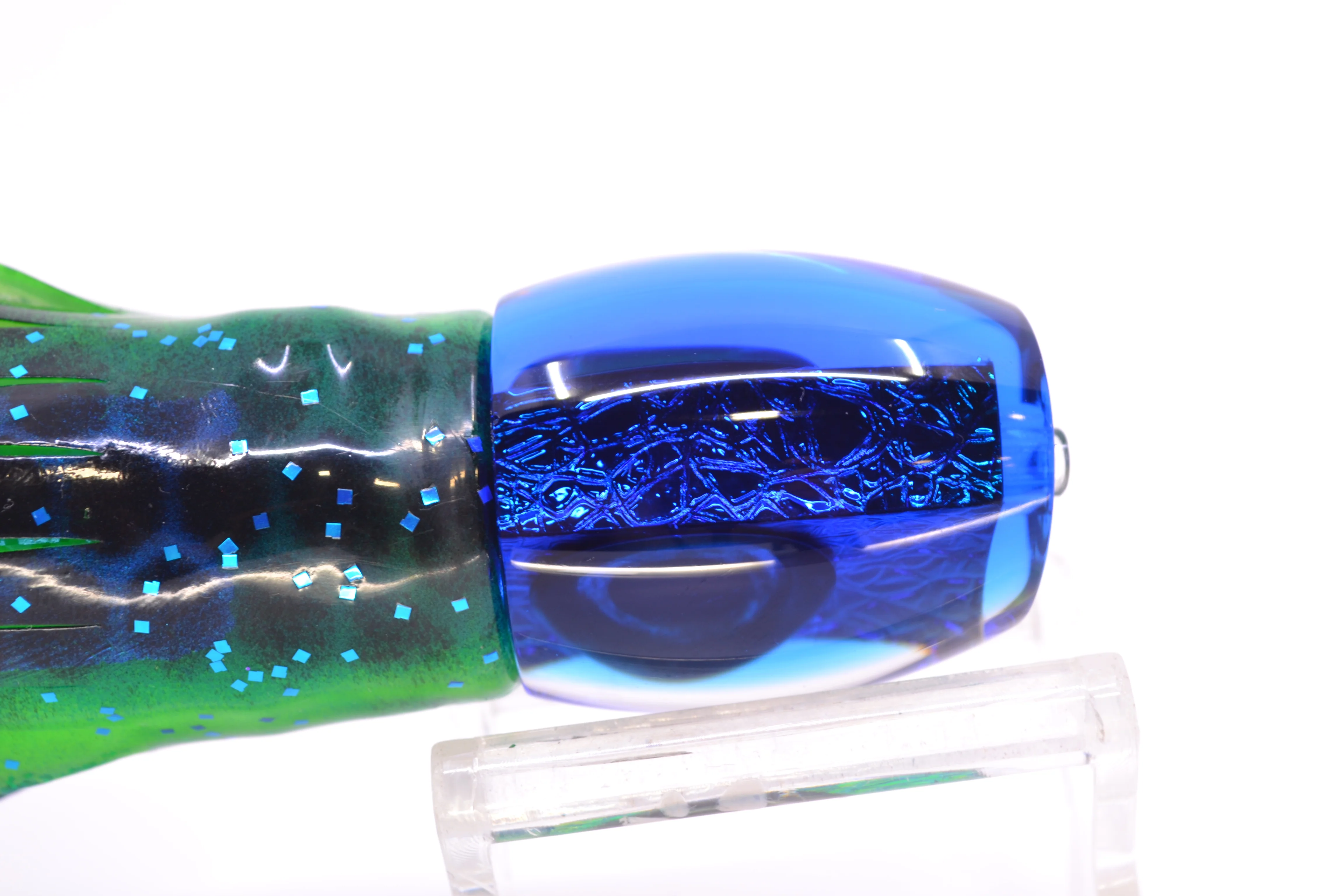 Moyes Lures Green-Blue Oil Slick Blue Back Taxi Eyes NEW Small Blaster 9" 4.5oz Skirted - Image 5