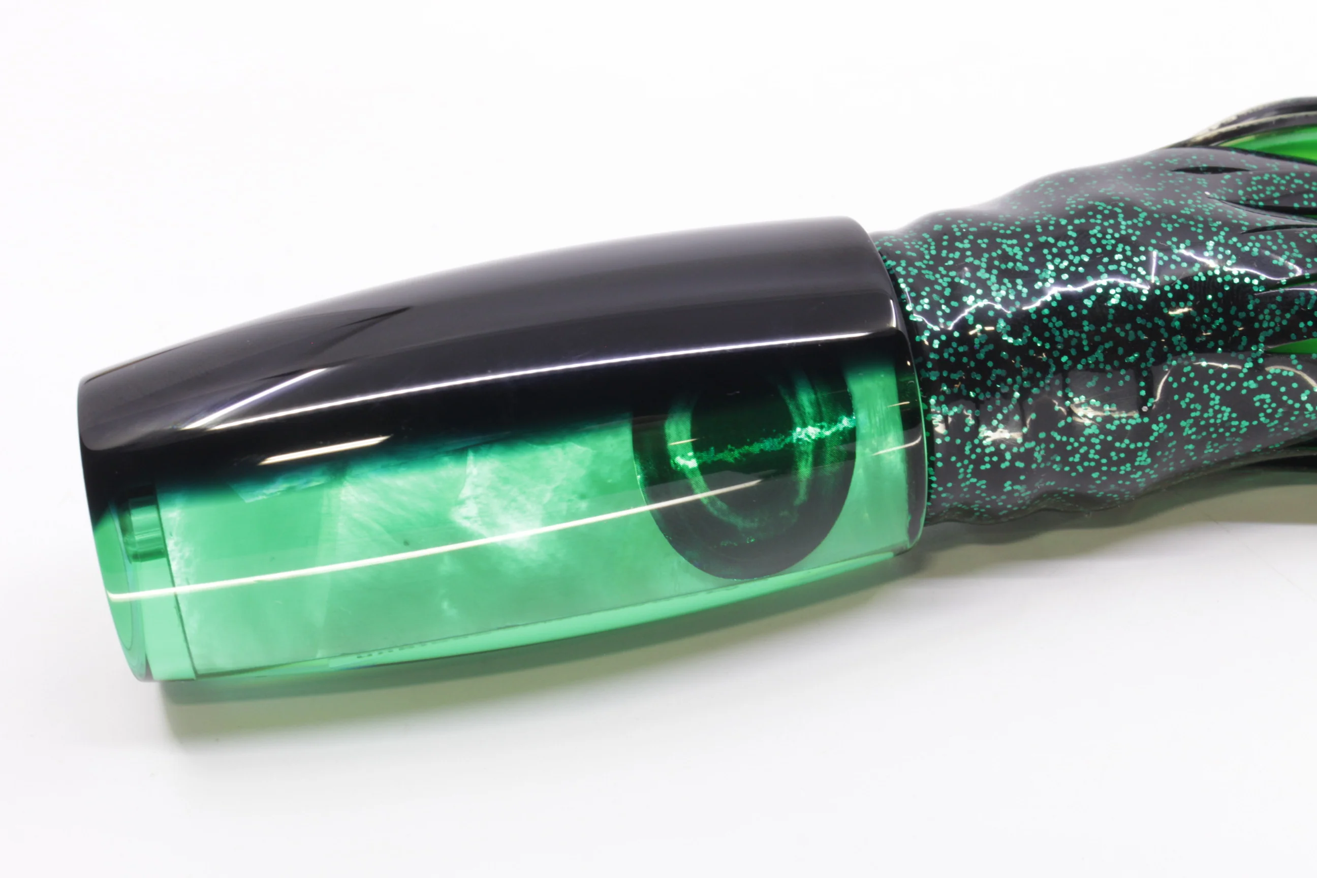 Moyes Lures Green MOP Black Back Large Shotgun 12" 7.8oz Skirted Black/Green - Image 3