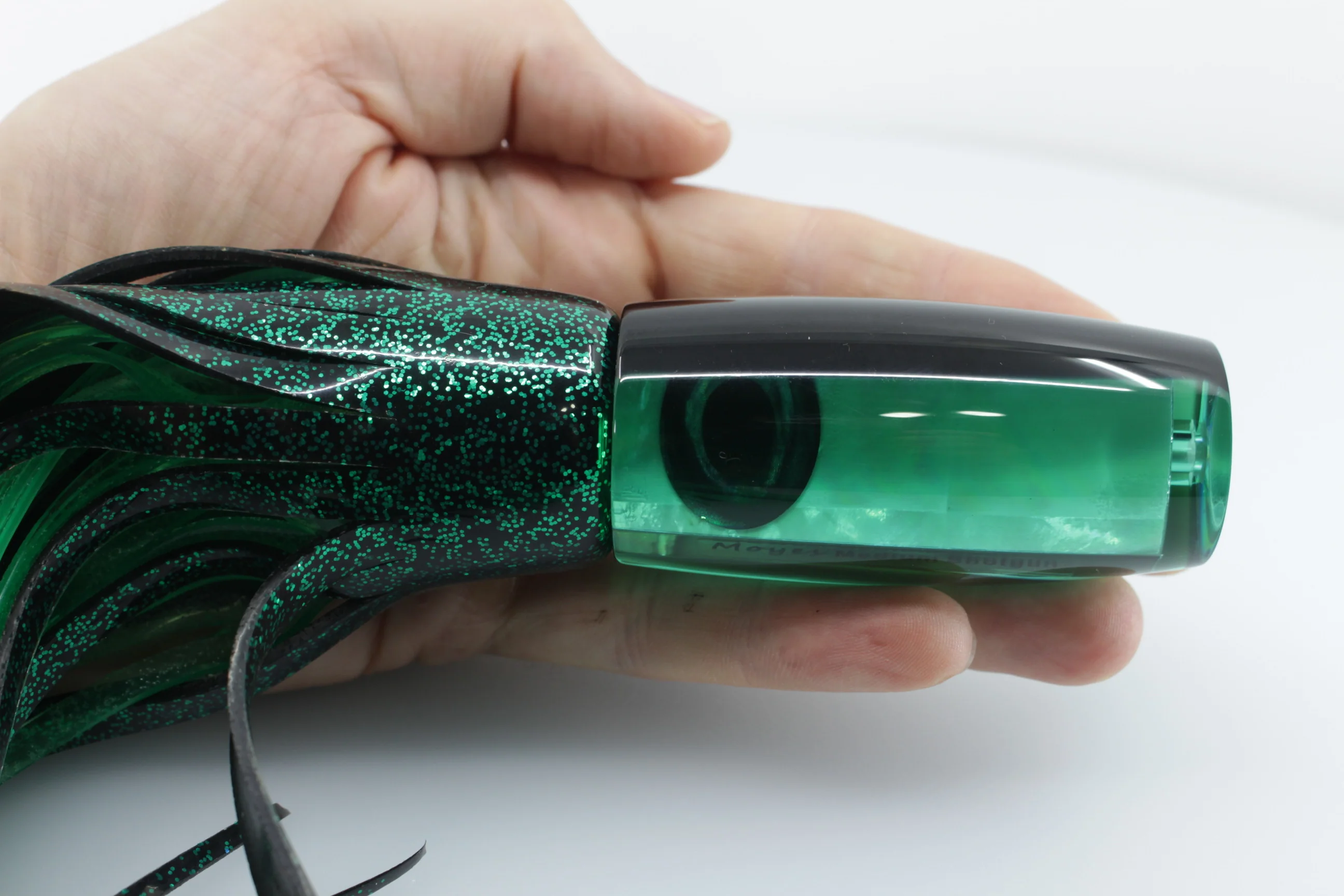 Moyes Lures Green MOP Black Back Medium Shotgun 10" 6.2oz Skirted Mean Joe Green - Image 8