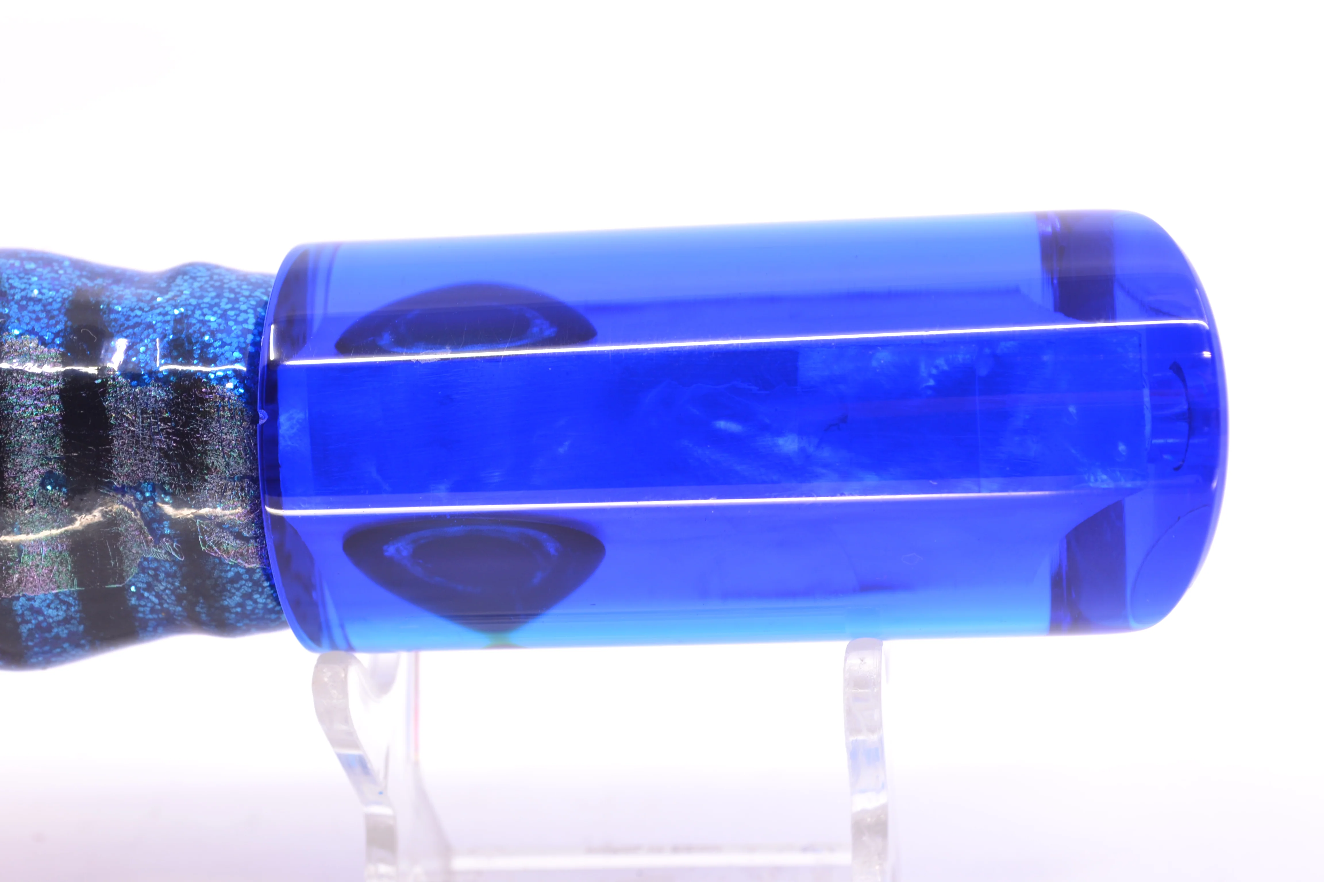 Moyes Lures Ice Blue MOP Blue Back Taxi Eyes Medium Pipe Bomb 12" 7.5oz Skirted - Image 5