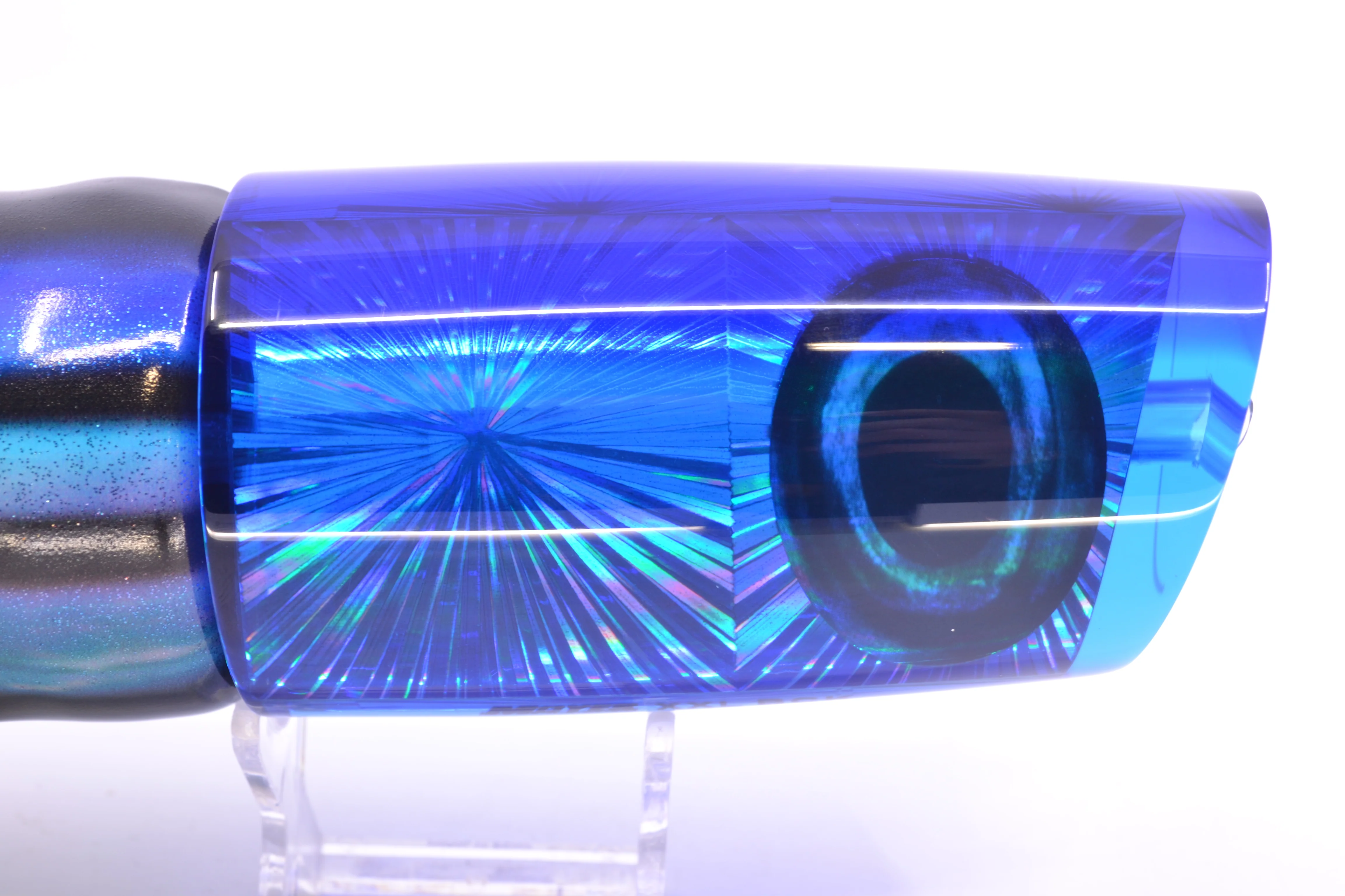 Moyes Lures Ice Blue Starburst Blue Back XXL B.C.K. Teaser 18oz FT Vinyl Skipjack - Image 4