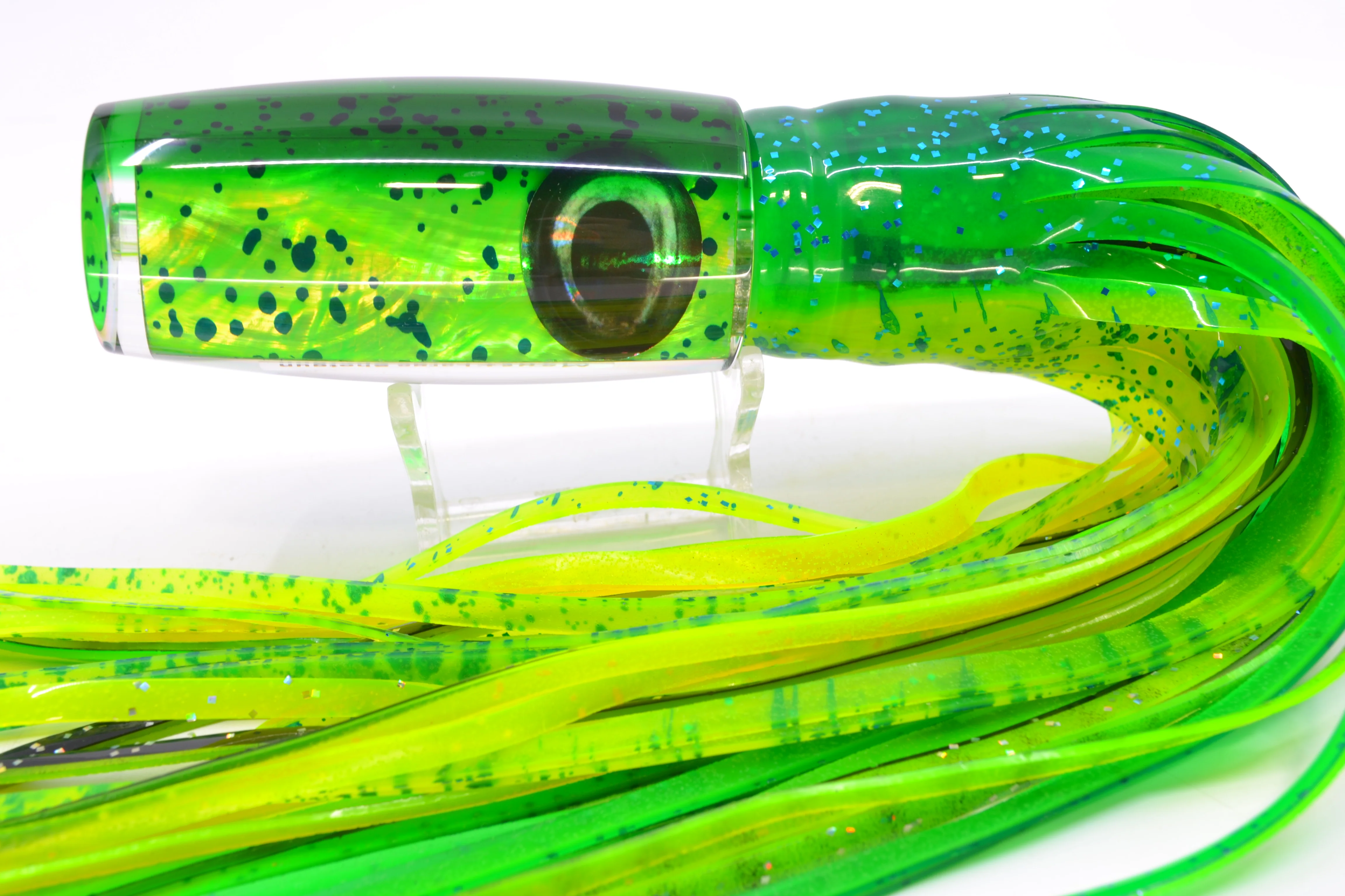 Moyes Lures Mahi MOP Green Back Large Shotgun 12" 7.8oz Skirted Mahi - Image 3