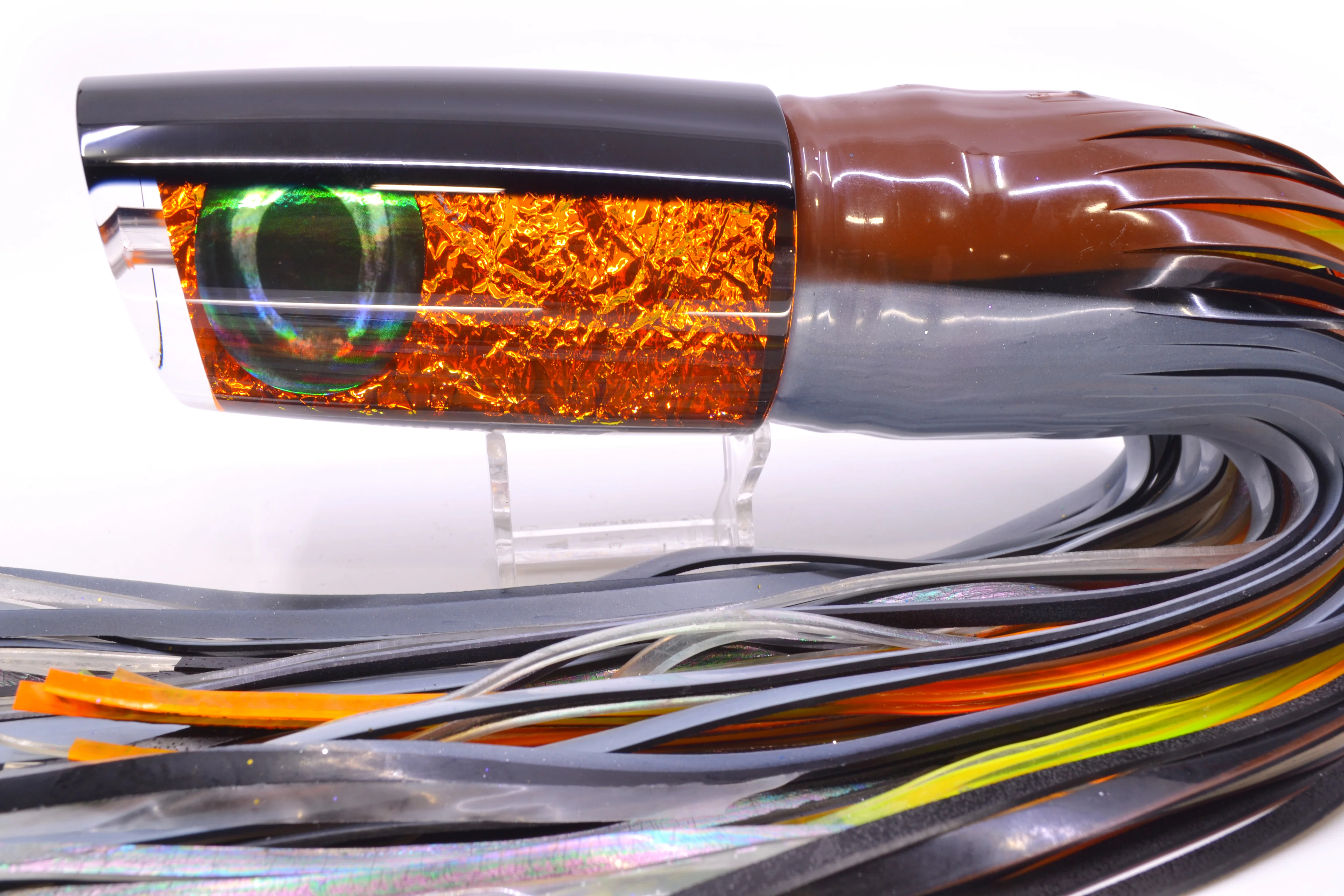 Moyes Lures Orange Dichro Black Back Taxi Eyes XXL B.C.K. Teaser 22oz Skirted - Image 3