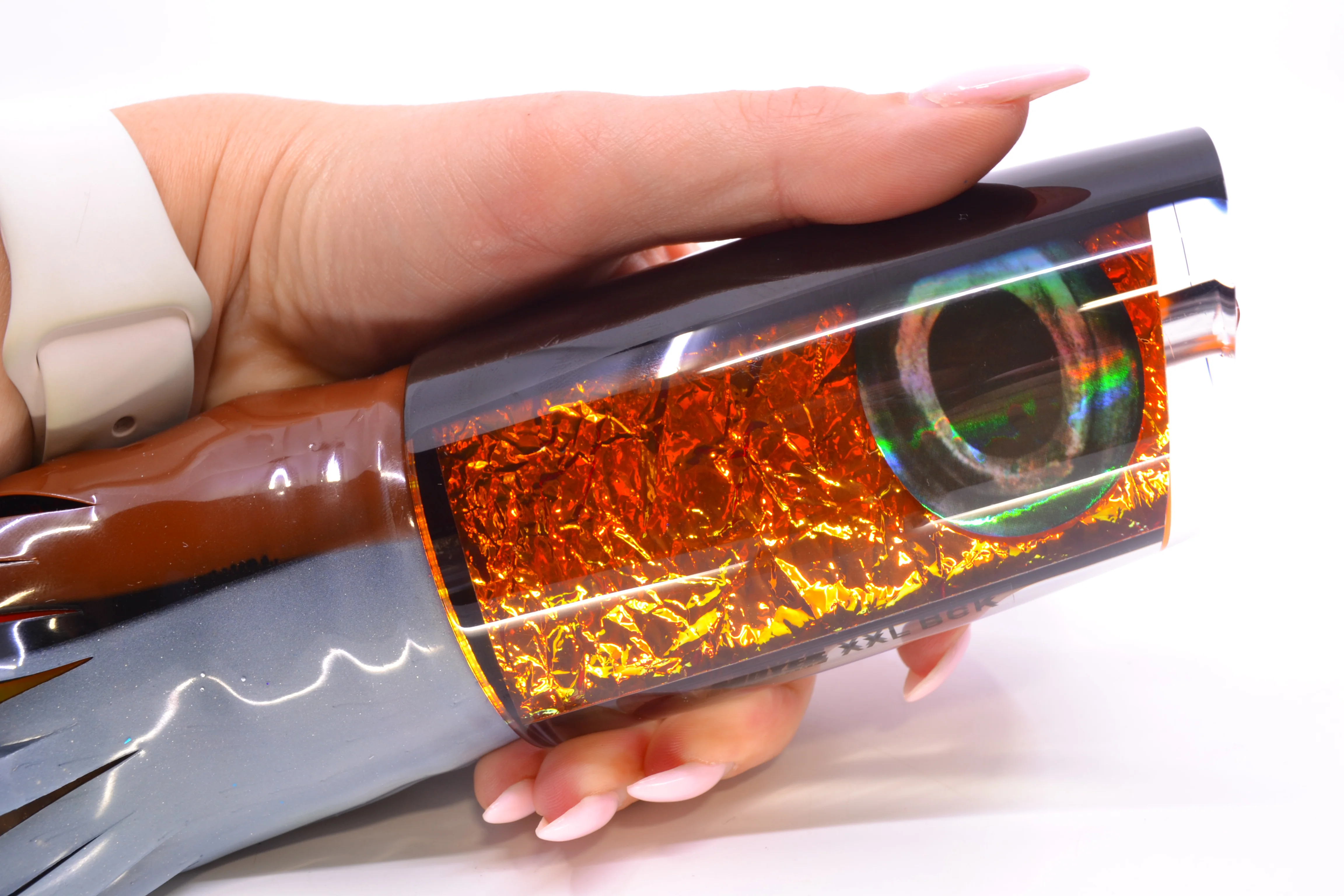 Moyes Lures Orange Dichro Black Back Taxi Eyes XXL B.C.K. Teaser 22oz Skirted - Image 7