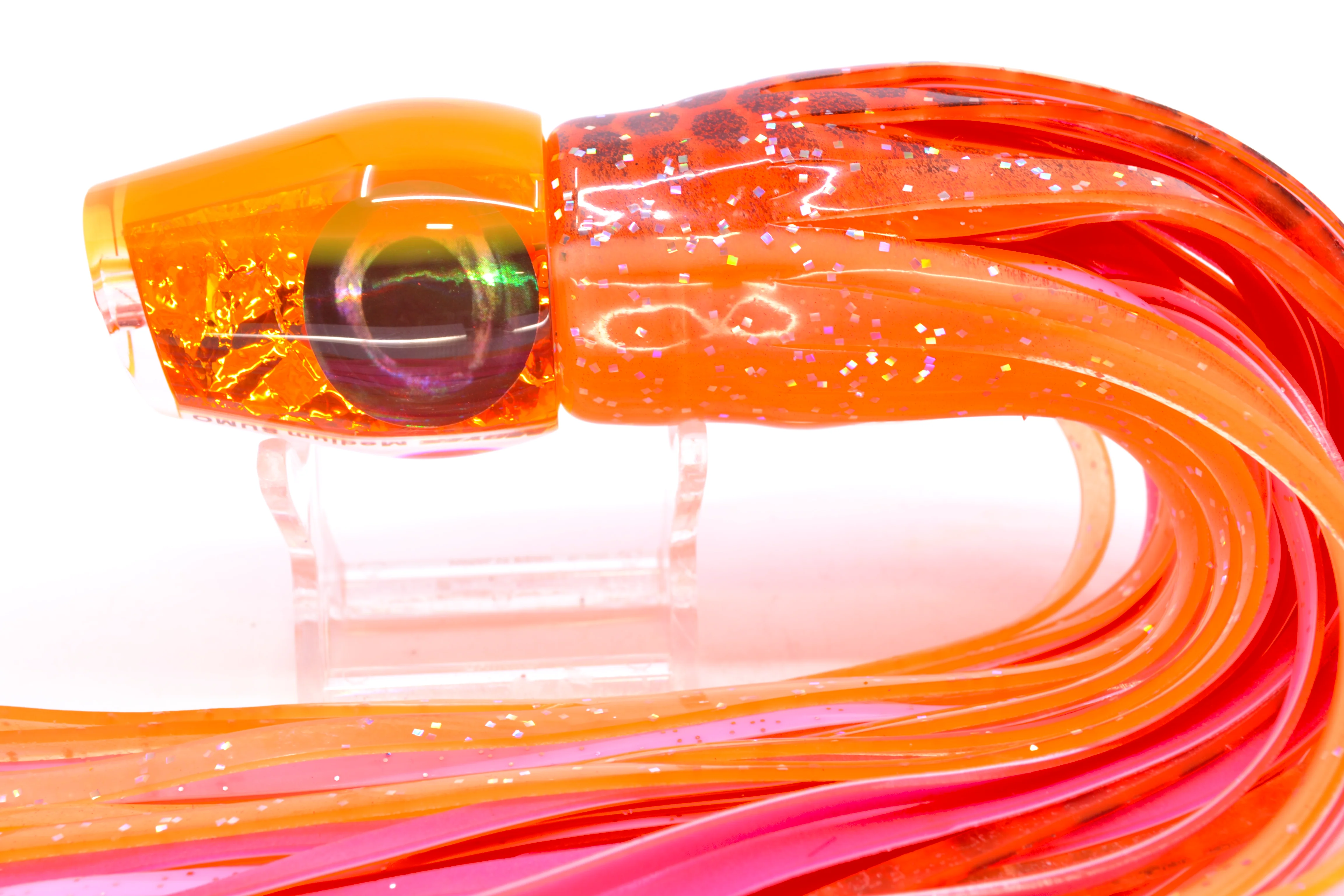 Moyes Lures Orange Dichro Orange Back Taxi Eyes Medium Sumo 12" 6.8oz Skirted - Image 3