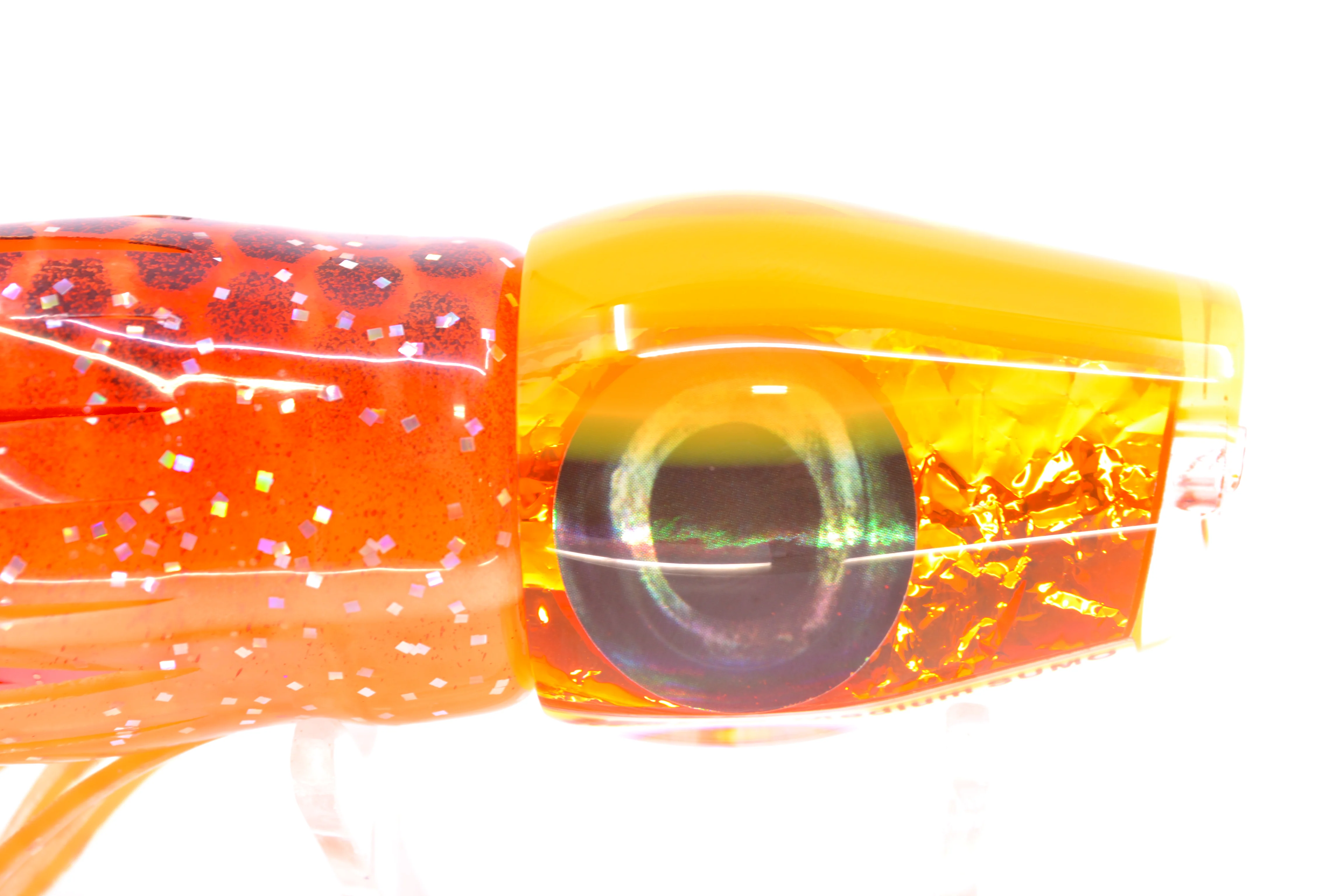 Moyes Lures Orange Dichro Orange Back Taxi Eyes Medium Sumo 12" 6.8oz Skirted - Image 4
