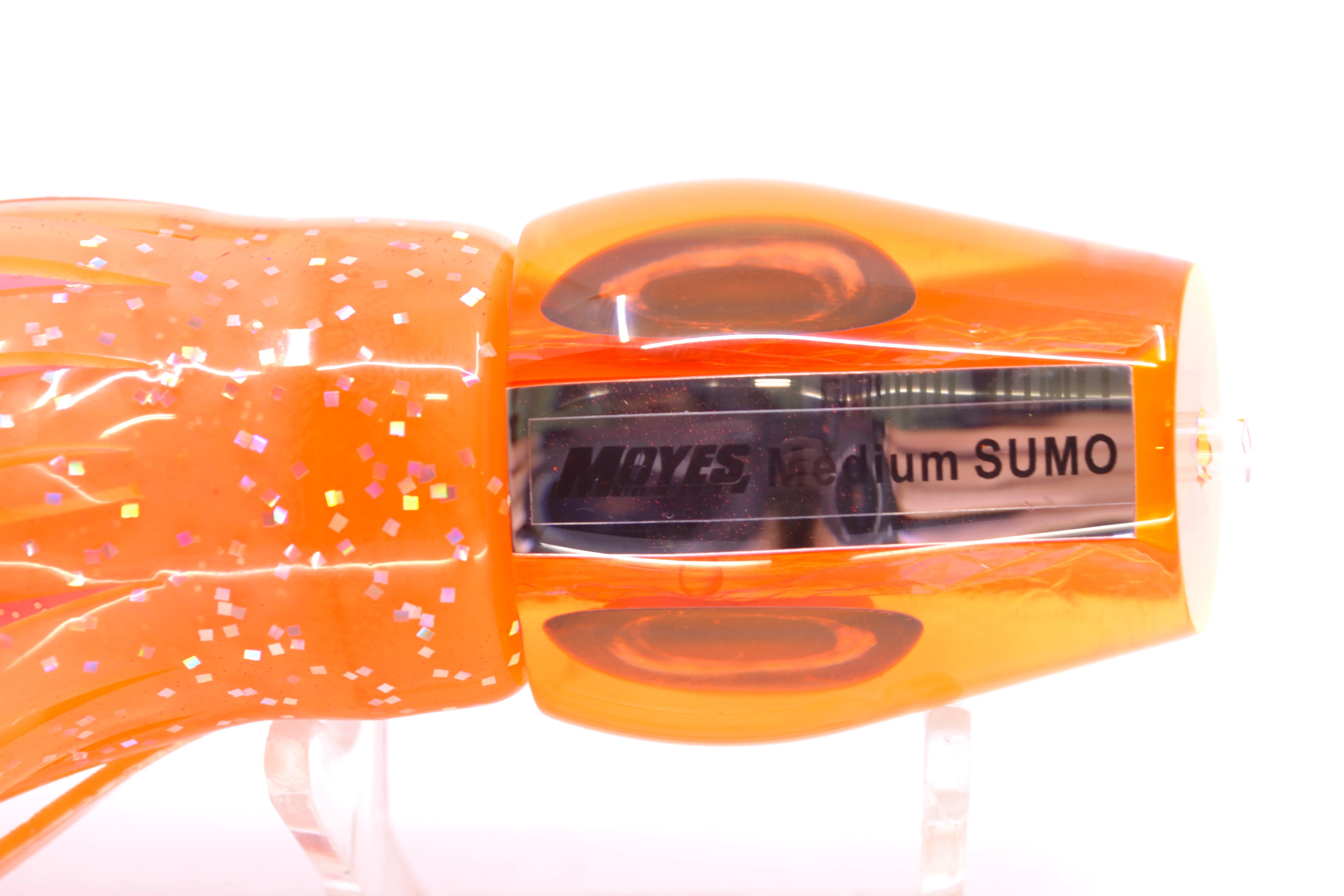 Moyes Lures Orange Dichro Orange Back Taxi Eyes Medium Sumo 12" 6.8oz Skirted - Image 6