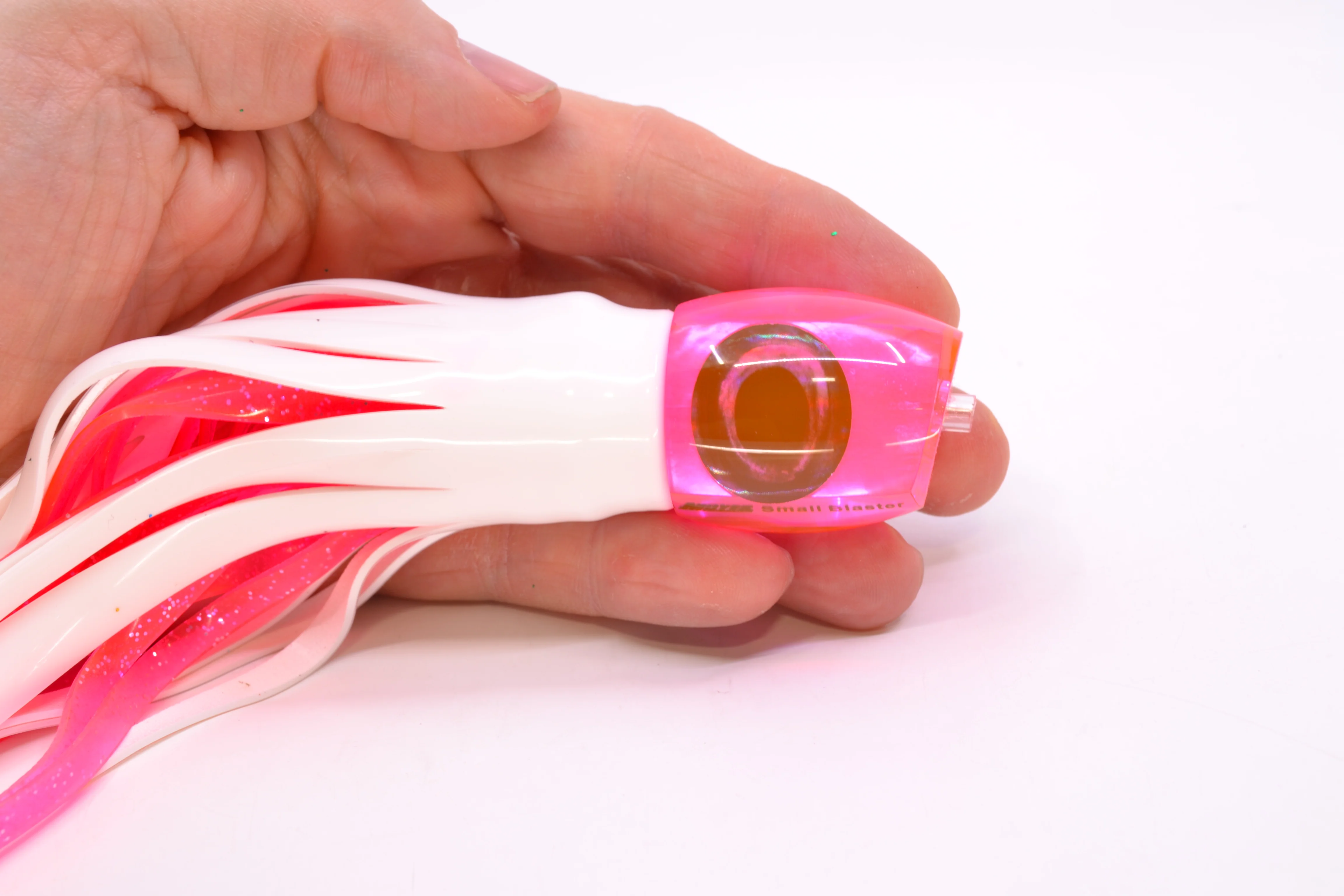 Moyes Lures Pink MOP Taxi Eyes NEW Small Blaster 9" 4.5oz Skirted White/Pink - Image 7
