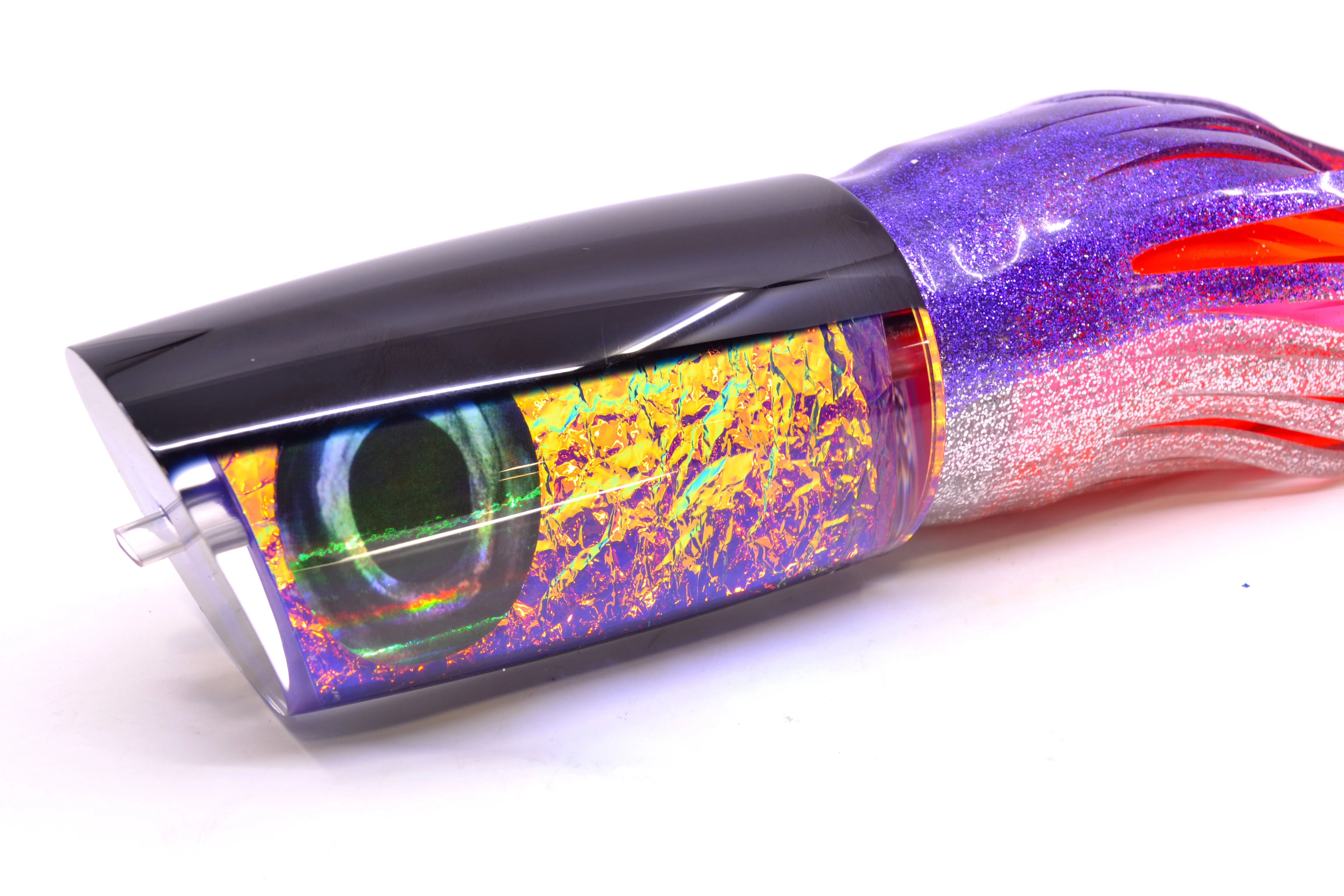 Moyes Lures Pink-Purple Dichro Black Back Taxi Eyes XXL B.C.K. Teaser 22oz Skirted - Image 3