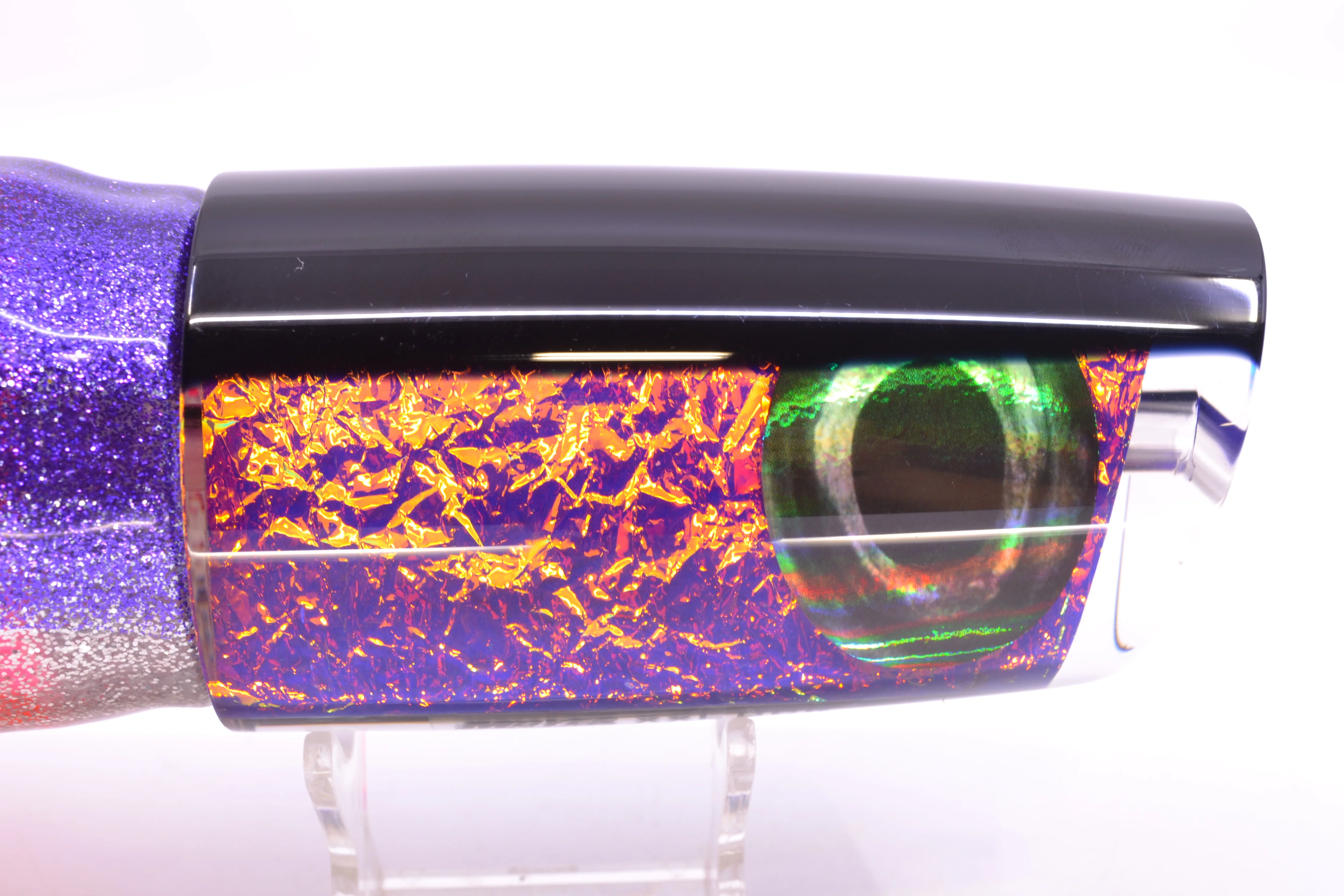 Moyes Lures Pink-Purple Dichro Black Back Taxi Eyes XXL B.C.K. Teaser 22oz Skirted - Image 4