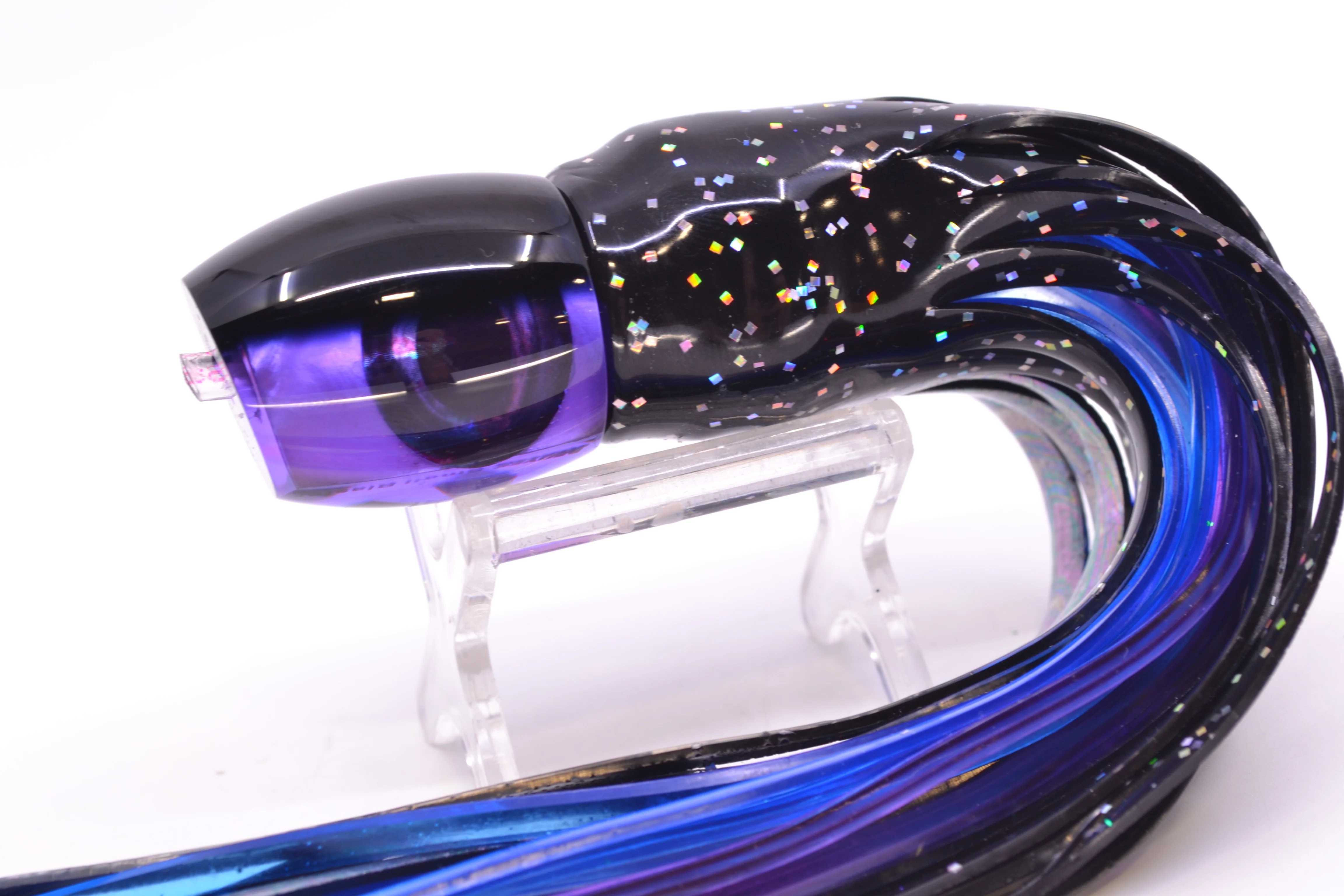 Moyes Lures Purple MOP Black Back NEW Small Blaster 9" 4.5oz Skirted Black Aurora - Image 3