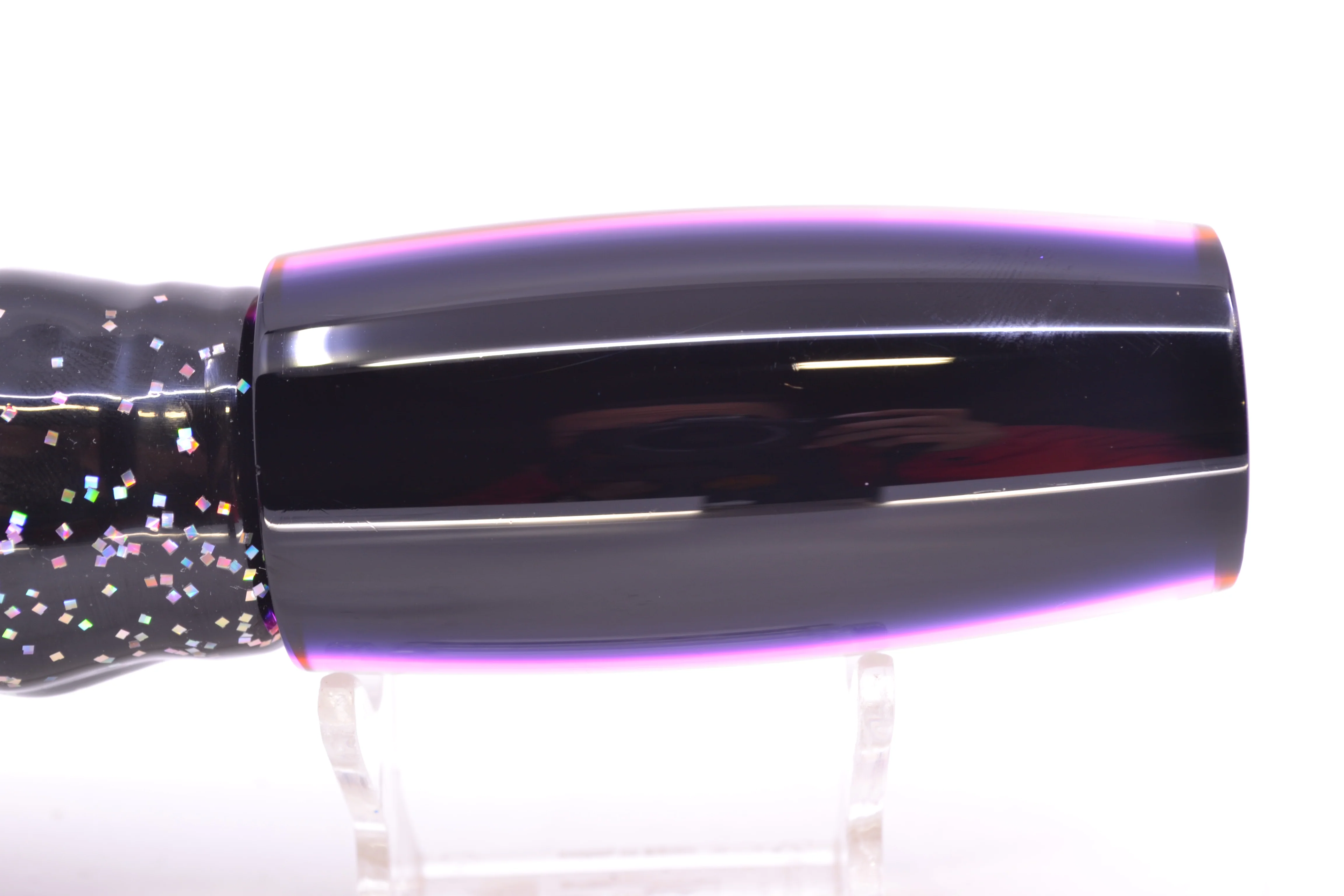 Moyes Lures Rainbow MOP Black-Pink Back Large Shotgun 12" 7.8oz Skirted Black/Pink - Image 5