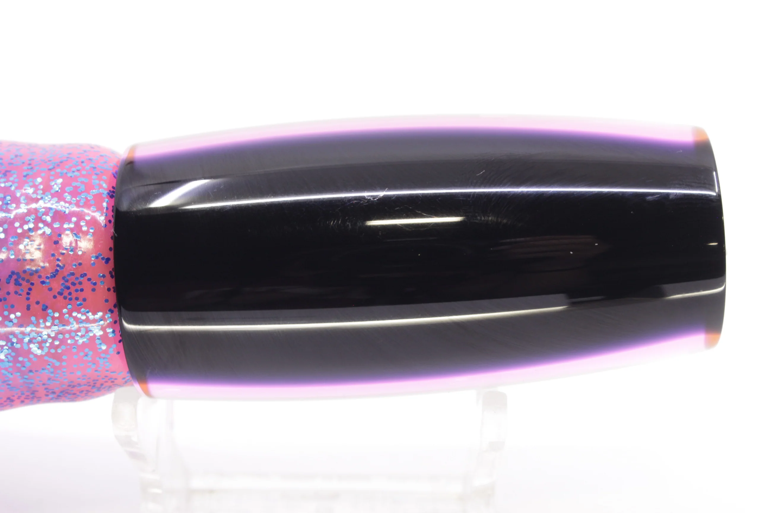 Moyes Lures Rainbow MOP Black-Pink Back Medium Shotgun 10" 6.2oz Skirted Pink/Blue - Image 5