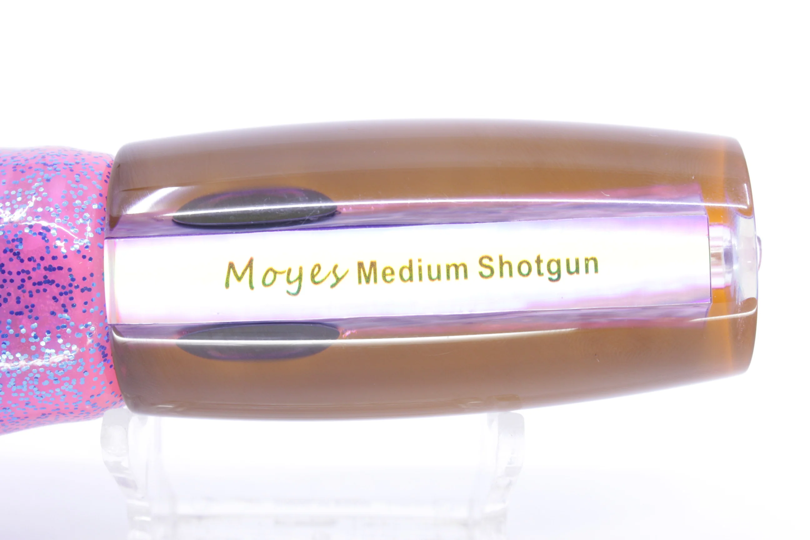 Moyes Lures Rainbow MOP Black-Pink Back Medium Shotgun 10" 6.2oz Skirted Pink/Blue - Image 6