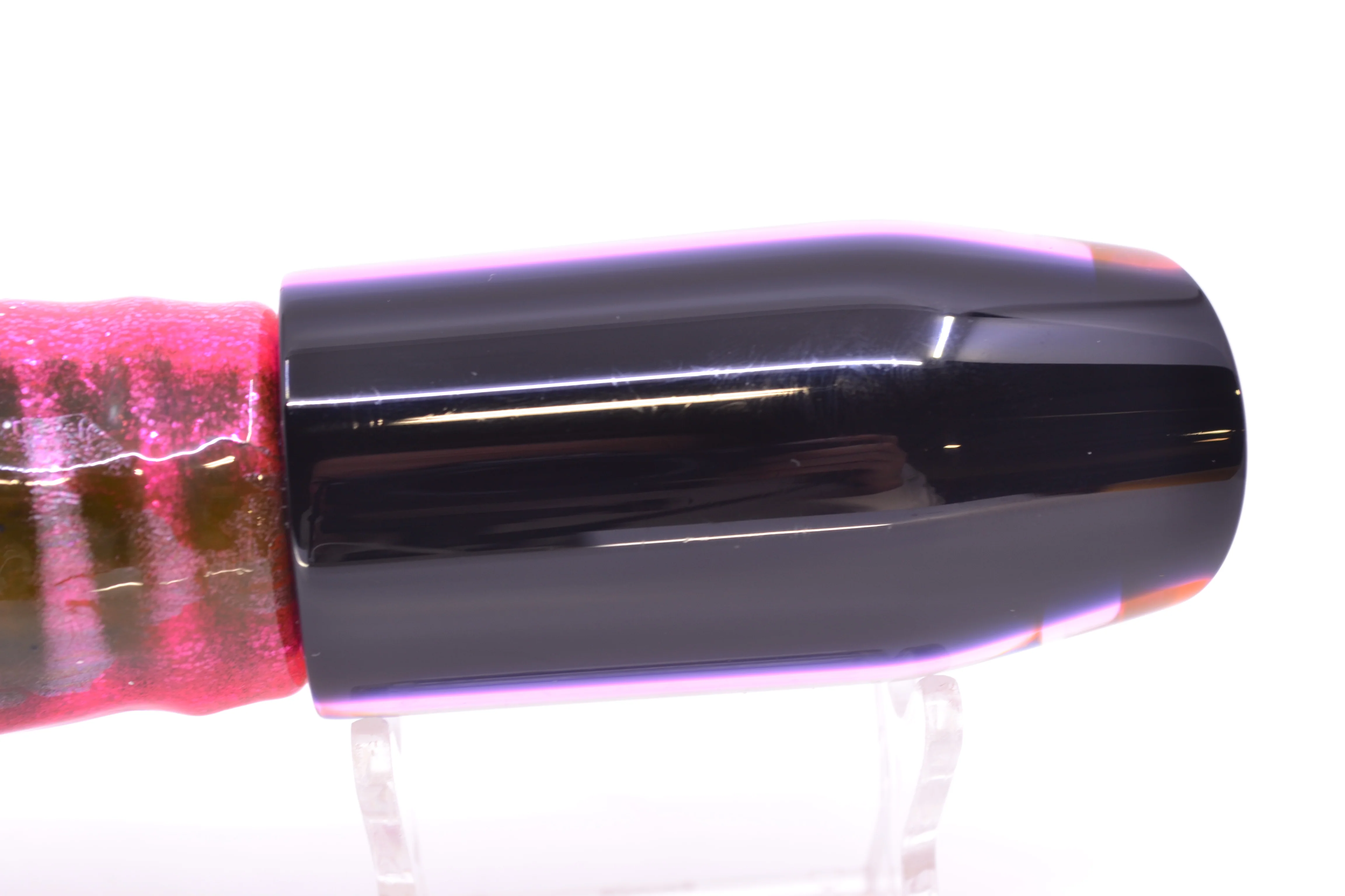 Moyes Lures Rainbow MOP Black-Pink Back Taxi Eyes Davey Boy 12" 8oz Skirted Pink Aurora - Image 5