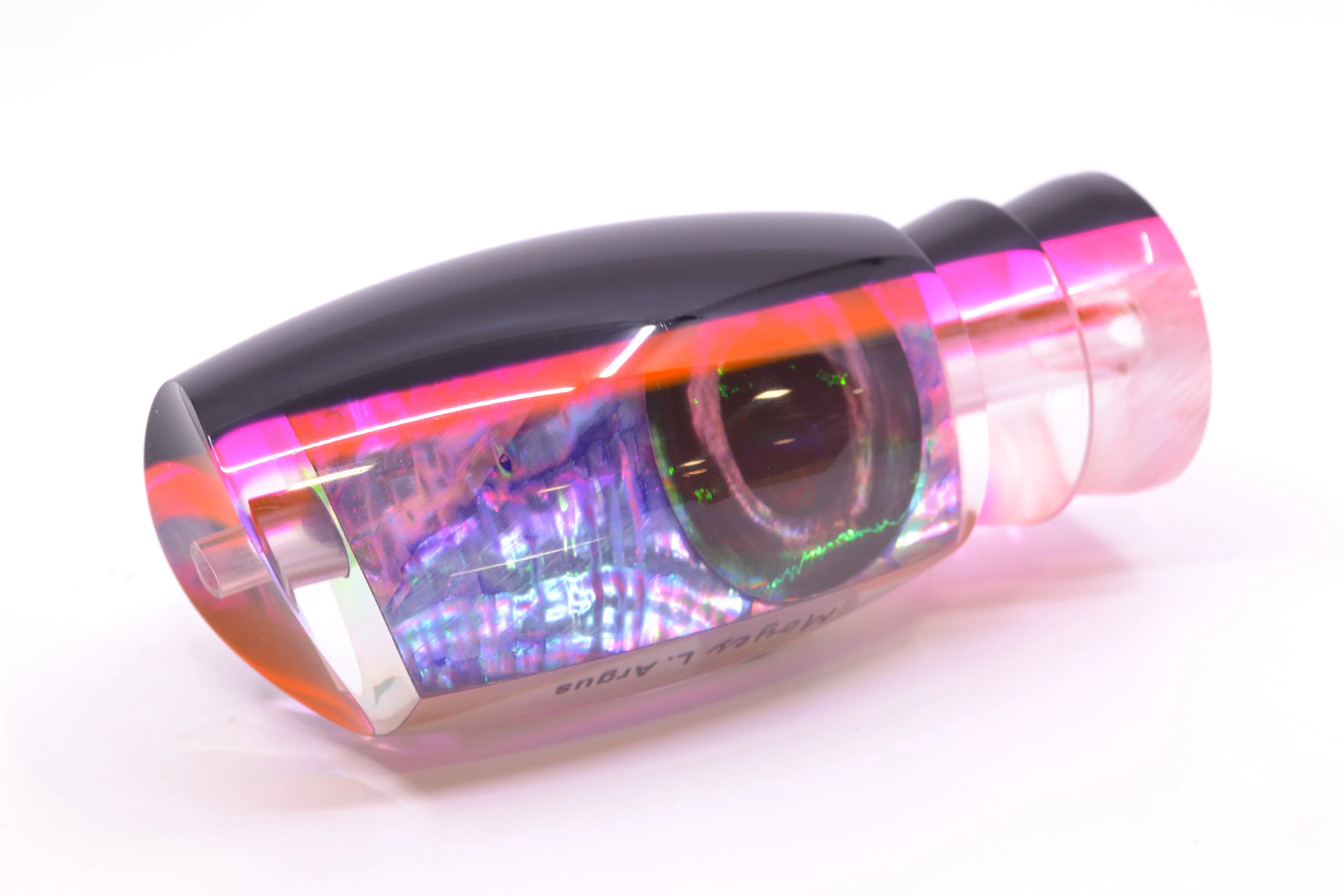 Moyes Lures Rainbow MOP Black-Pink Back Taxi Eyes Large Argus 14" 6.5oz - Image 5