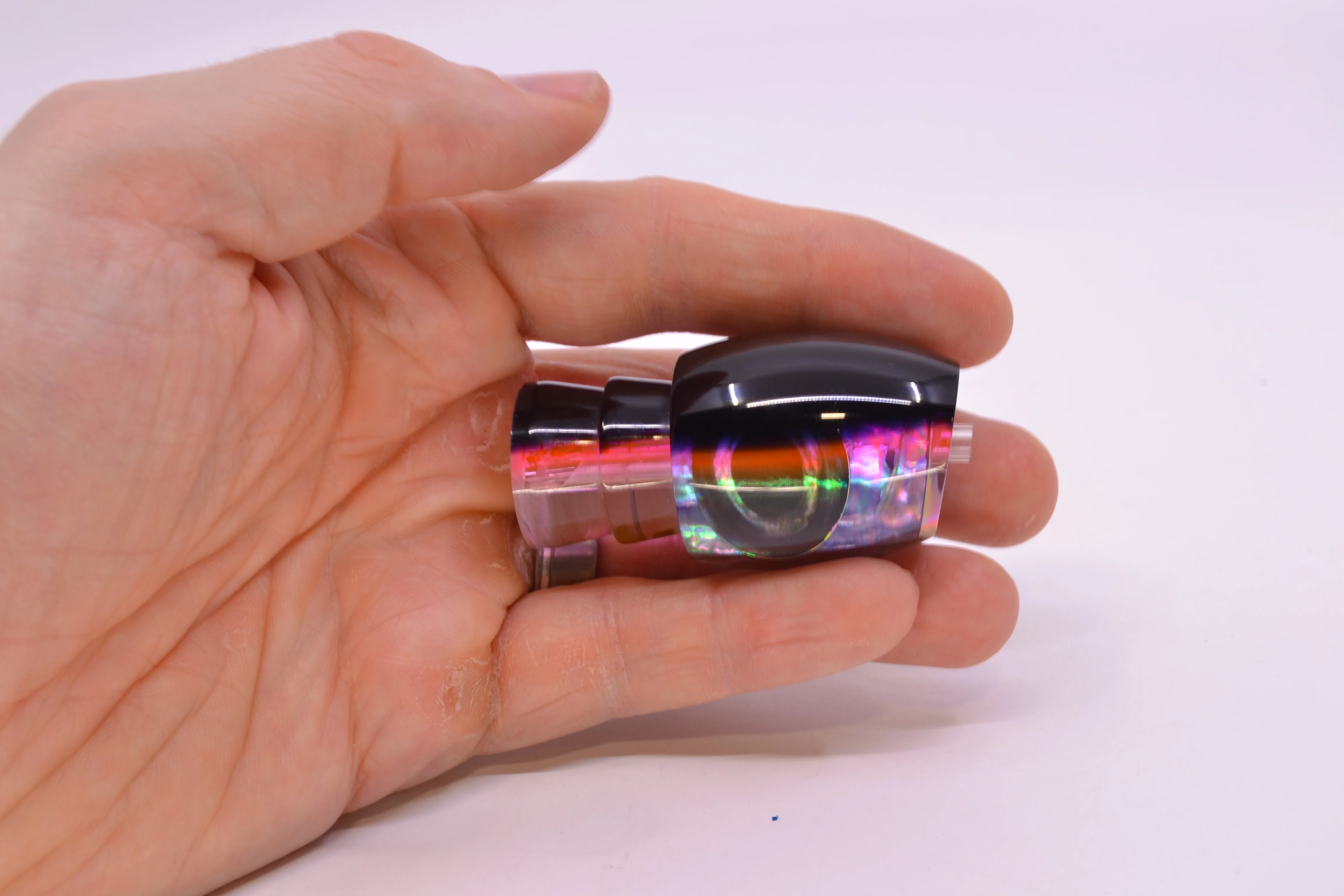 Moyes Lures Rainbow MOP Black-Pink Back Taxi Eyes NEW Small Blaster 9" 3oz - Image 5