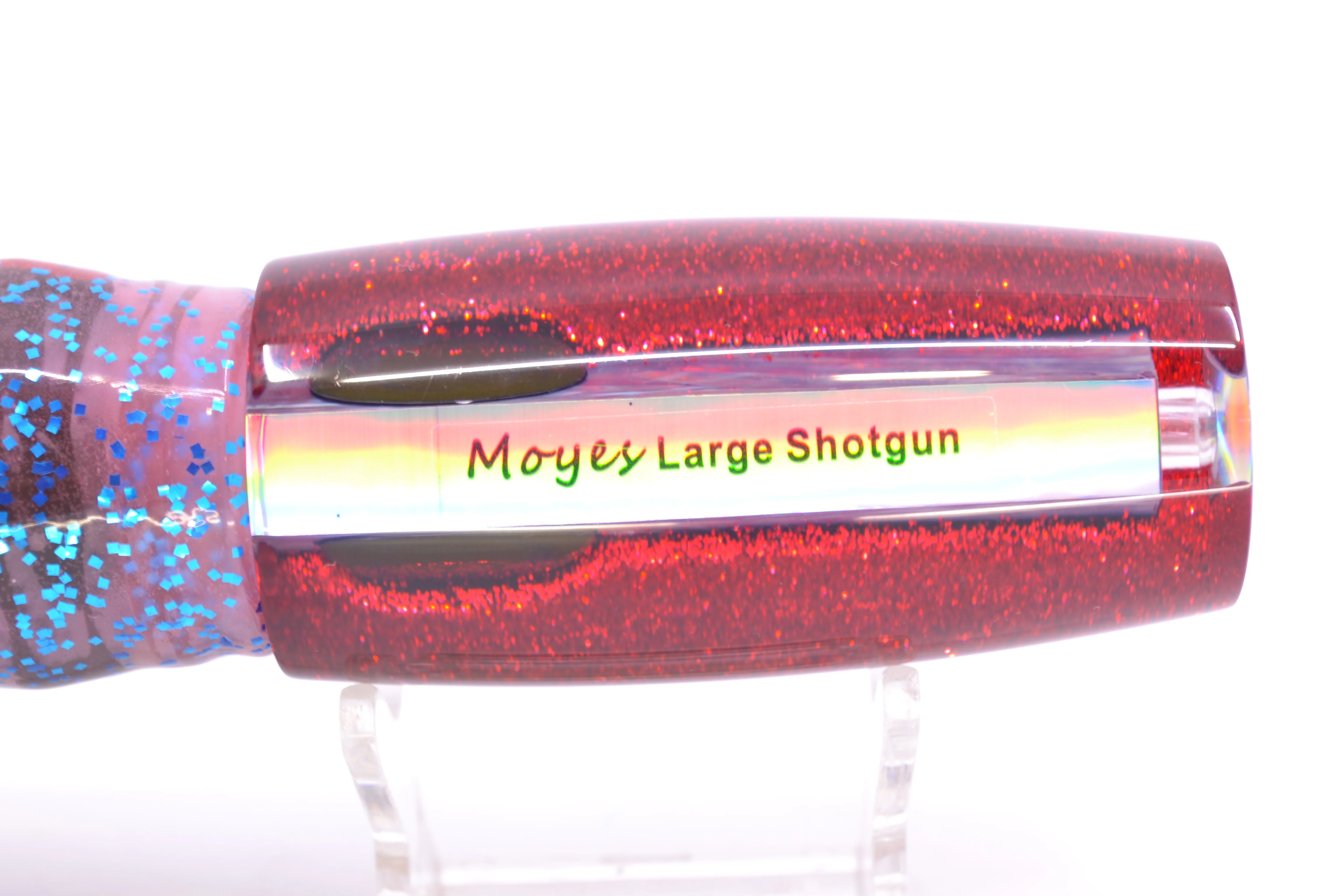 Moyes Lures Rainbow MOP Black-Red Back Large Shotgun 12" 7.8oz Skirted Black Stripes-Pink - Image 6