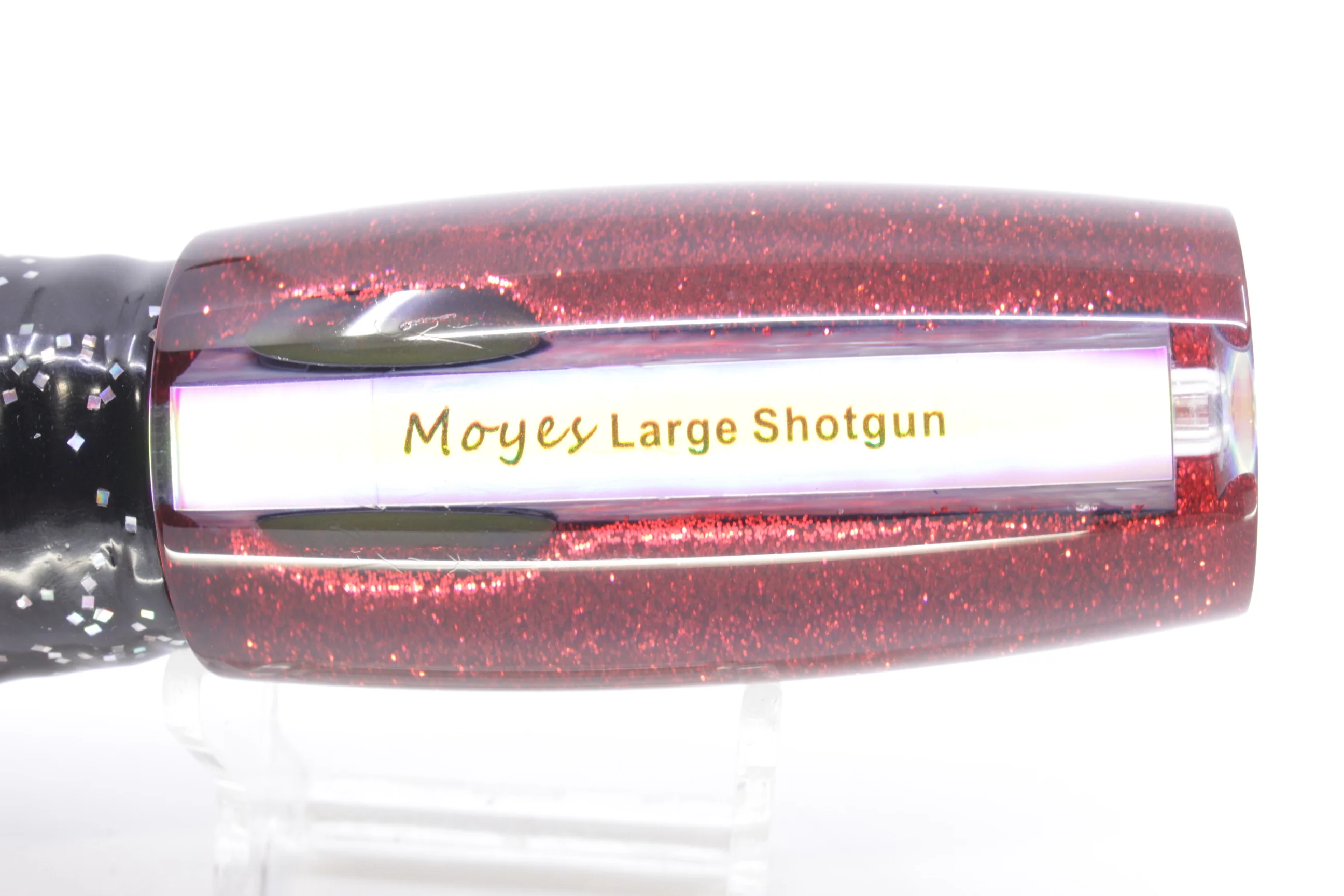 Moyes Lures Rainbow MOP Black-Red Back Large Shotgun 12" 7.8oz Skirted Black - Image 6