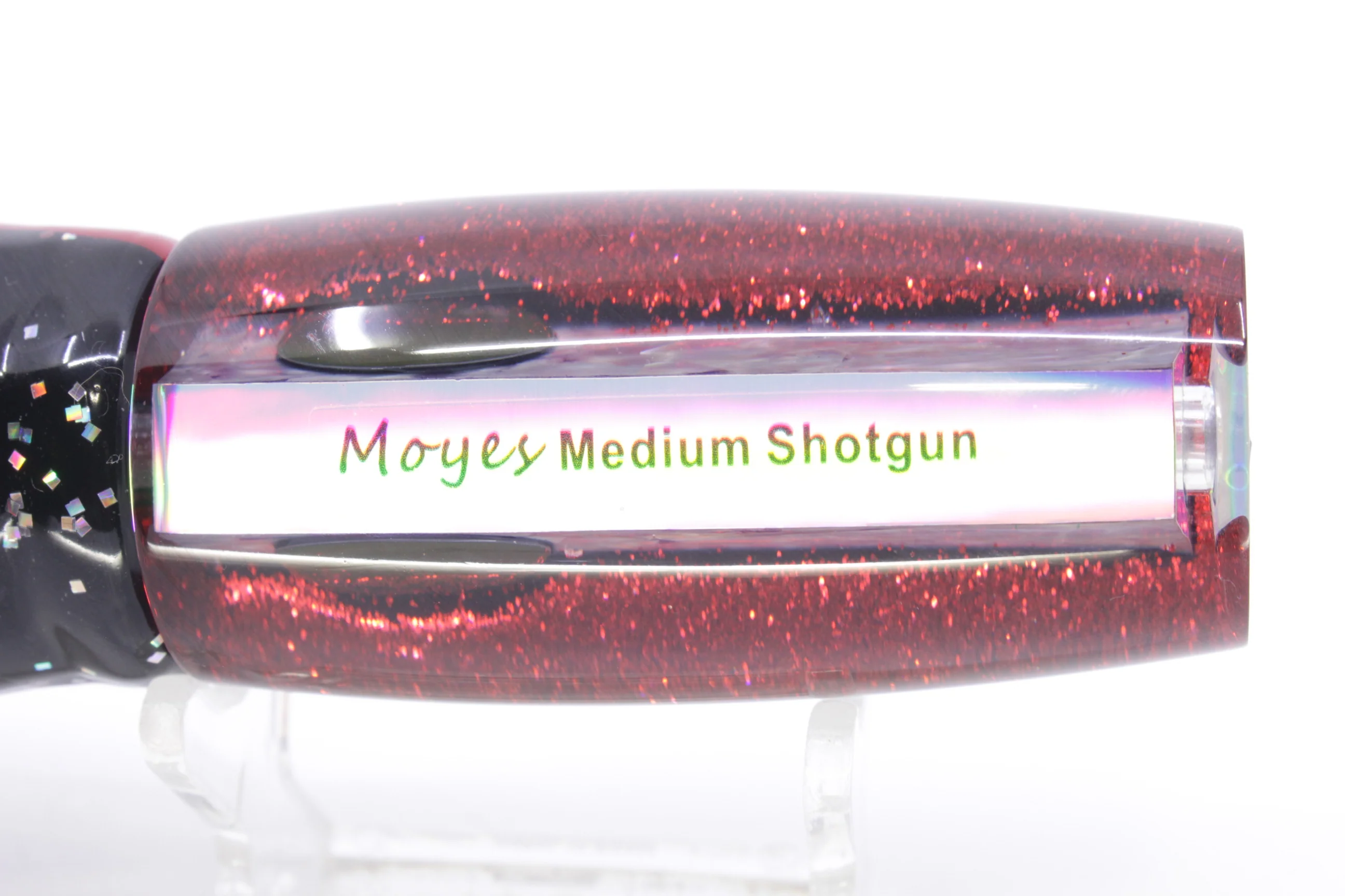 Moyes Lures Rainbow MOP Black-Red Back Medium Shotgun 10" 6.2oz Skirted - Image 6