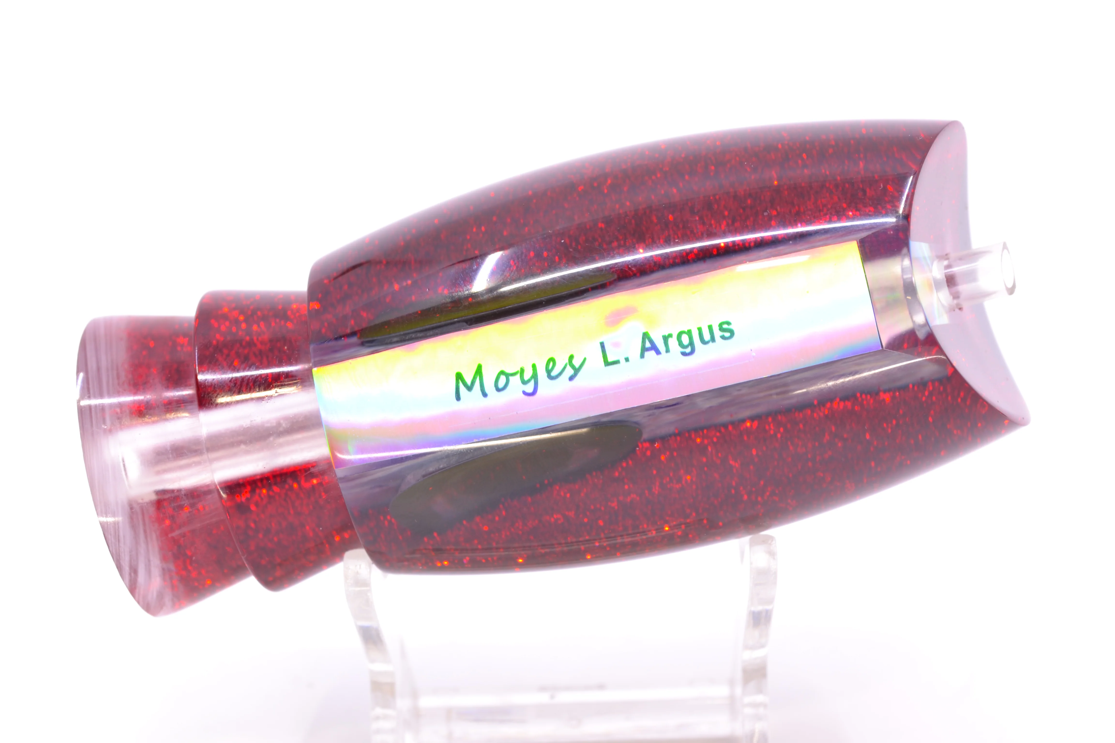 Moyes Lures Rainbow MOP Black-Red Back Taxi Eyes Large Argus 14" 6.5oz - Image 4