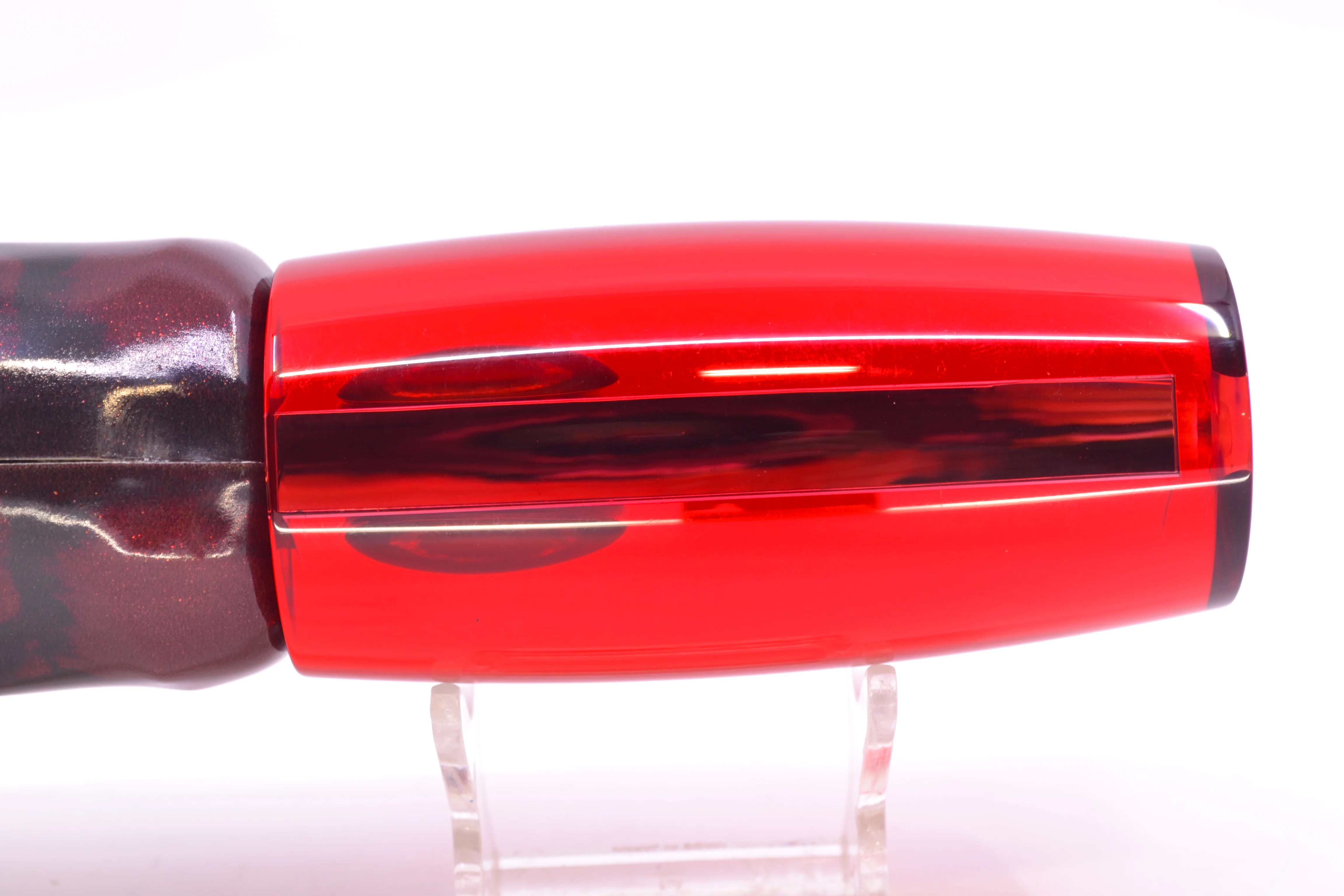 Moyes Lures Red Mirrored Taxi Eyes XL Shotgun 14" 11oz Fire Tailz Vinyl Red Tiger - Image 4