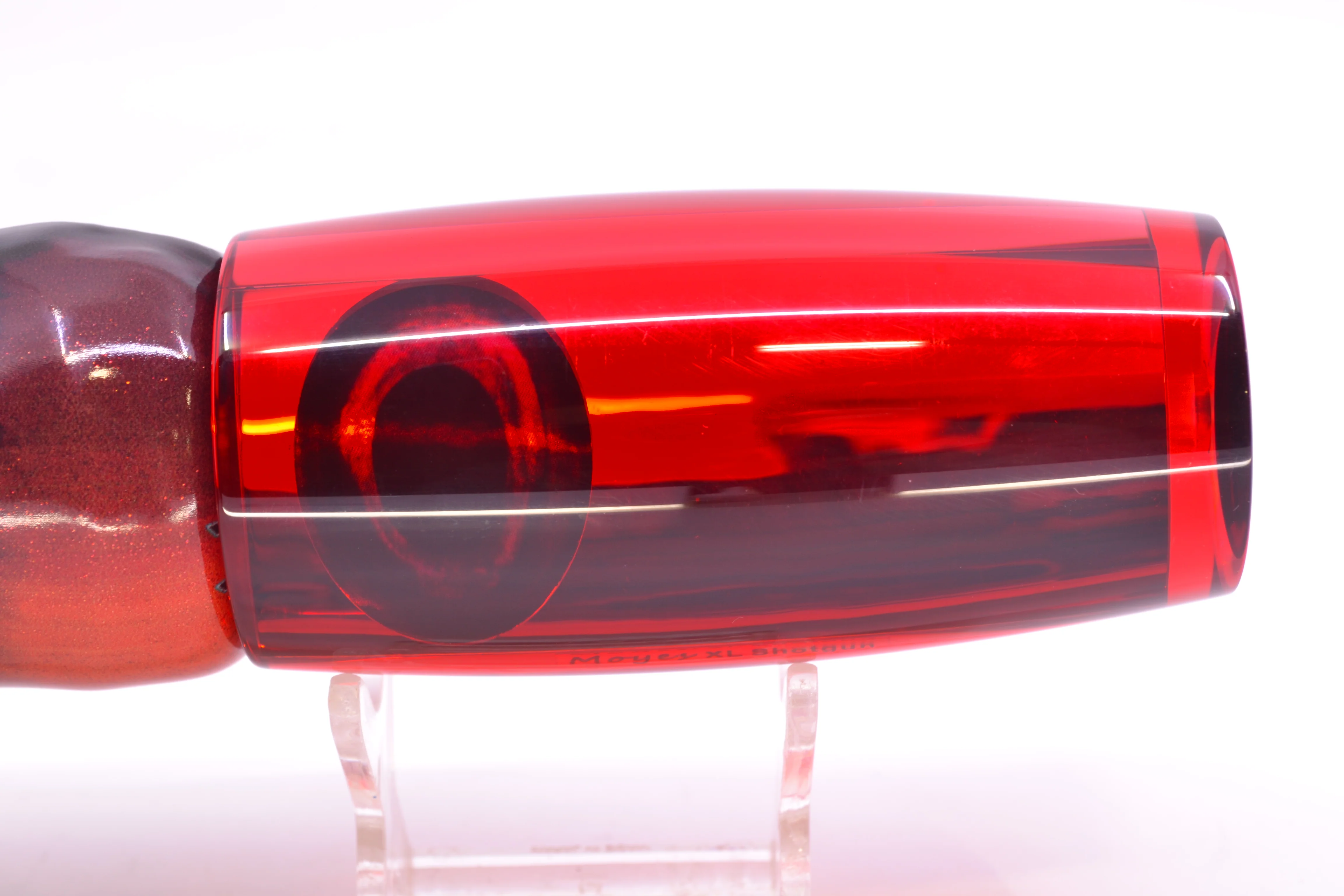 Moyes Lures Red Mirrored Taxi Eyes XL Shotgun 14" 11oz Fire Tailz Vinyl Red Tiger - Image 5