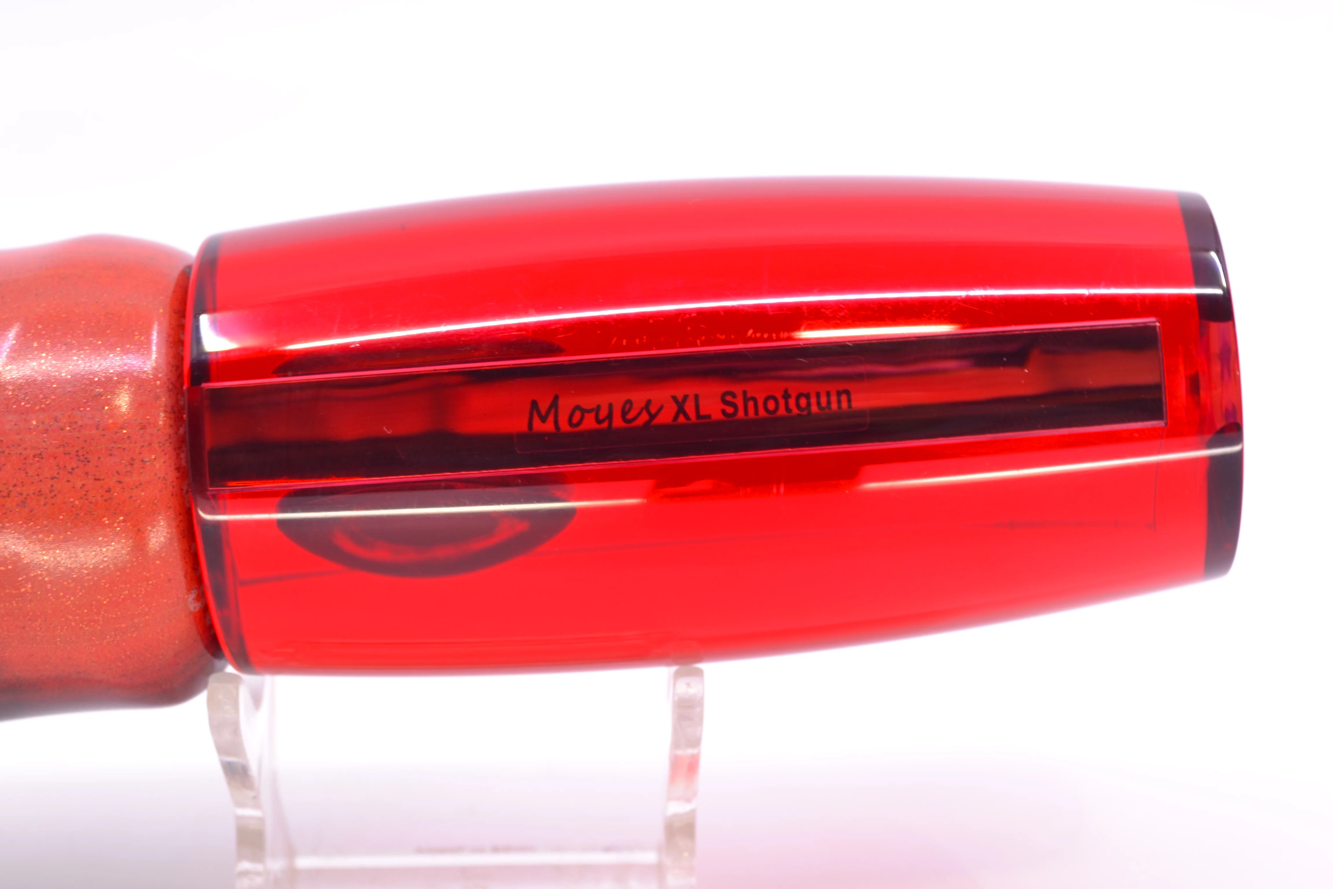 Moyes Lures Red Mirrored Taxi Eyes XL Shotgun 14" 11oz Fire Tailz Vinyl Red Tiger - Image 6