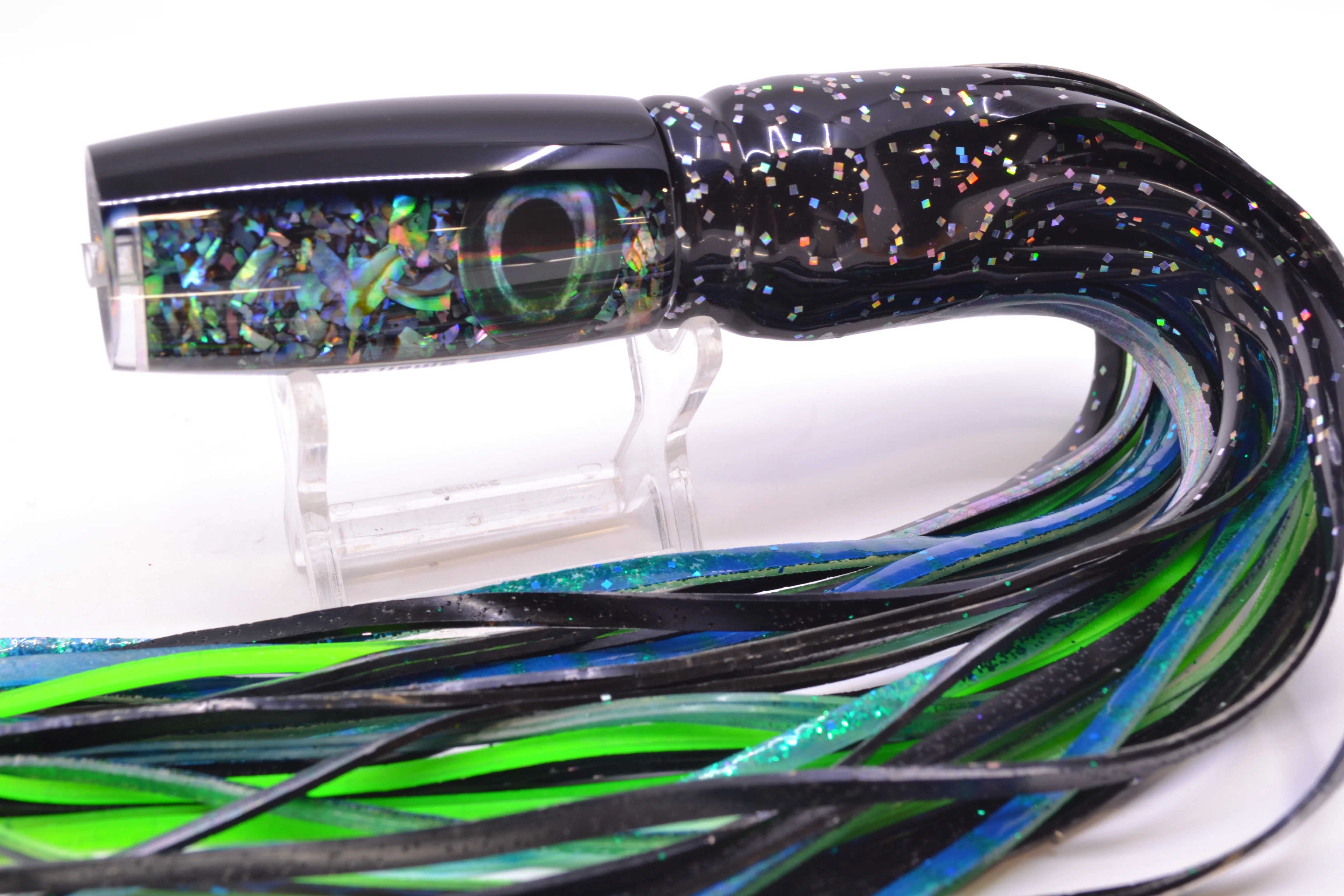 Moyes Lures S&P Black Back Taxi Eyes Small Shotgun 9" 4oz Skirted Black Aurora - Image 3