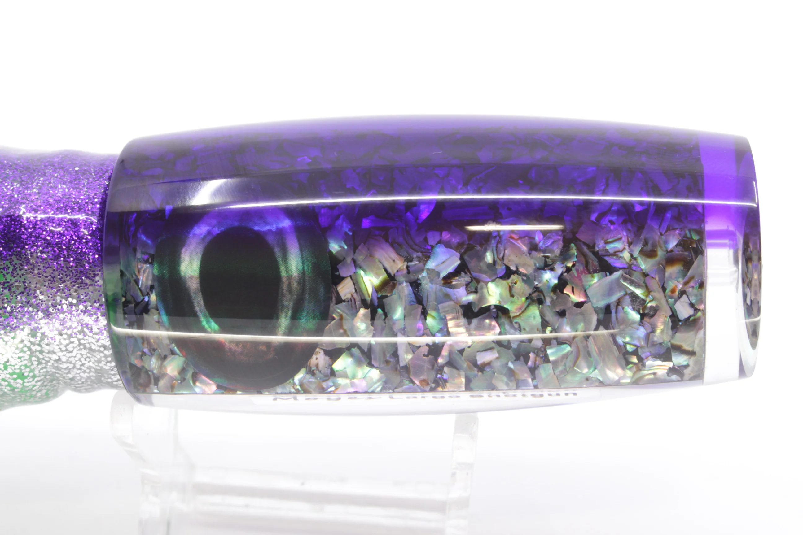 Moyes Lures S&P Purple Back Large Shotgun 12" 7.8oz Skirted Purple-Silver/Green - Image 4