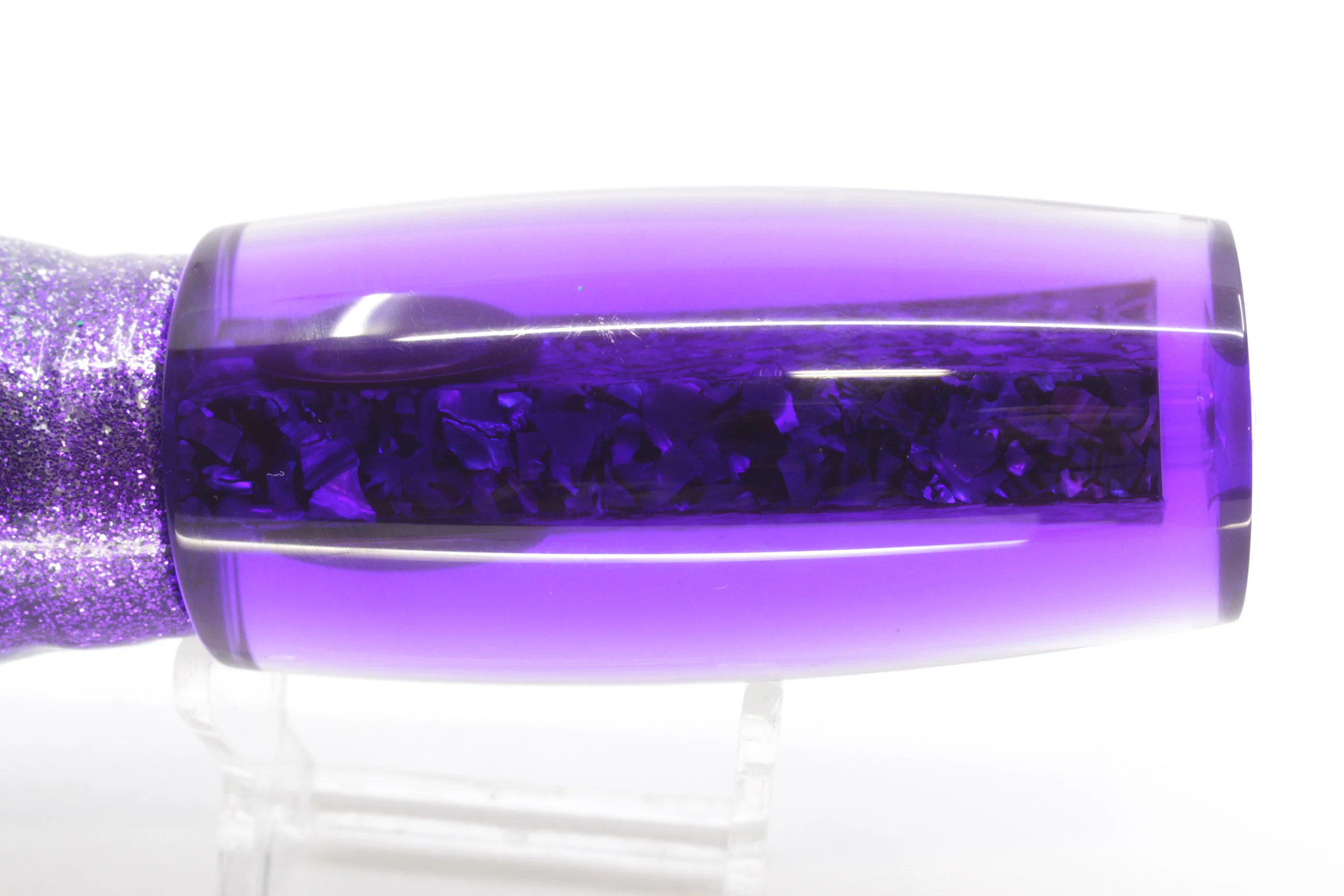 Moyes Lures S&P Purple Back Large Shotgun 12" 7.8oz Skirted Purple-Silver/Green - Image 5