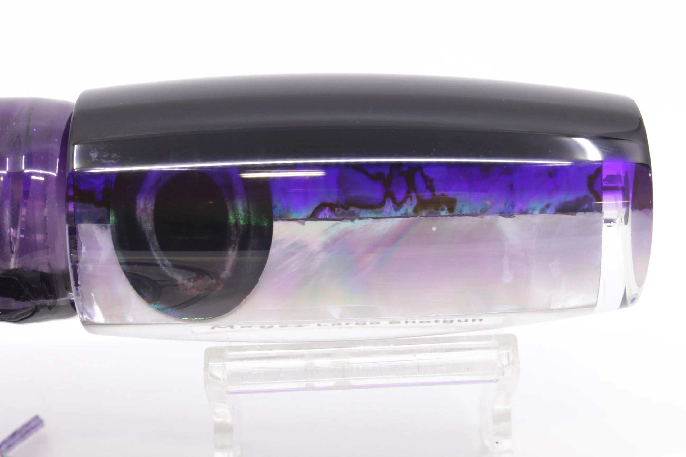 Moyes Lures Skipjack Paua-MOP Black-Purple Back Large Shotgun 12" 7.8oz Skirted - Image 4