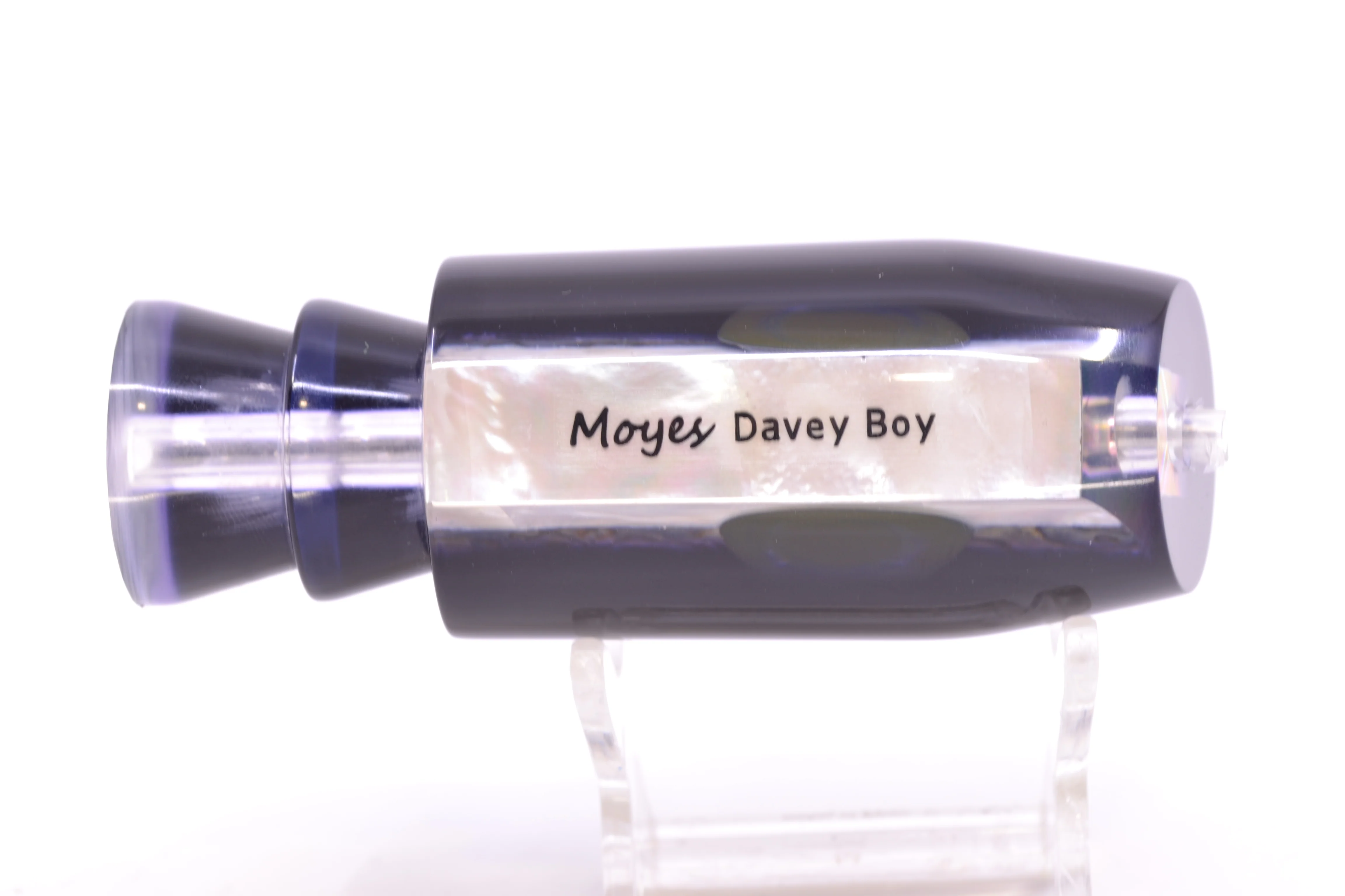 Moyes Lures Skipjack Paua-MOP Black-Purple Back Taxi Eyes Davey Boy 12" 5oz - Image 3