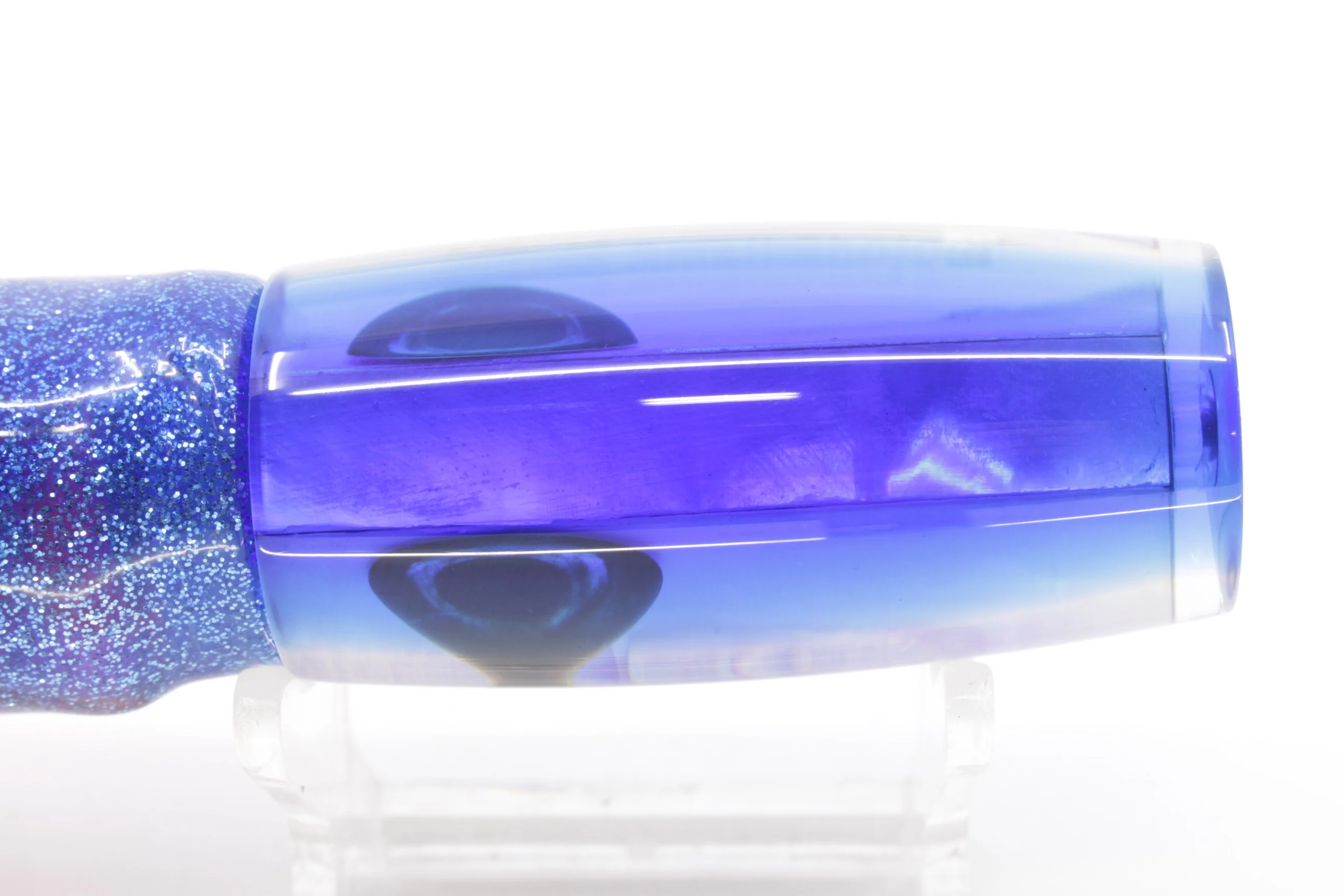 Moyes Lures White MOP Blue Back Small Shotgun 9" 4oz Skirted Blue-Silver/Pink-Orange - Image 5